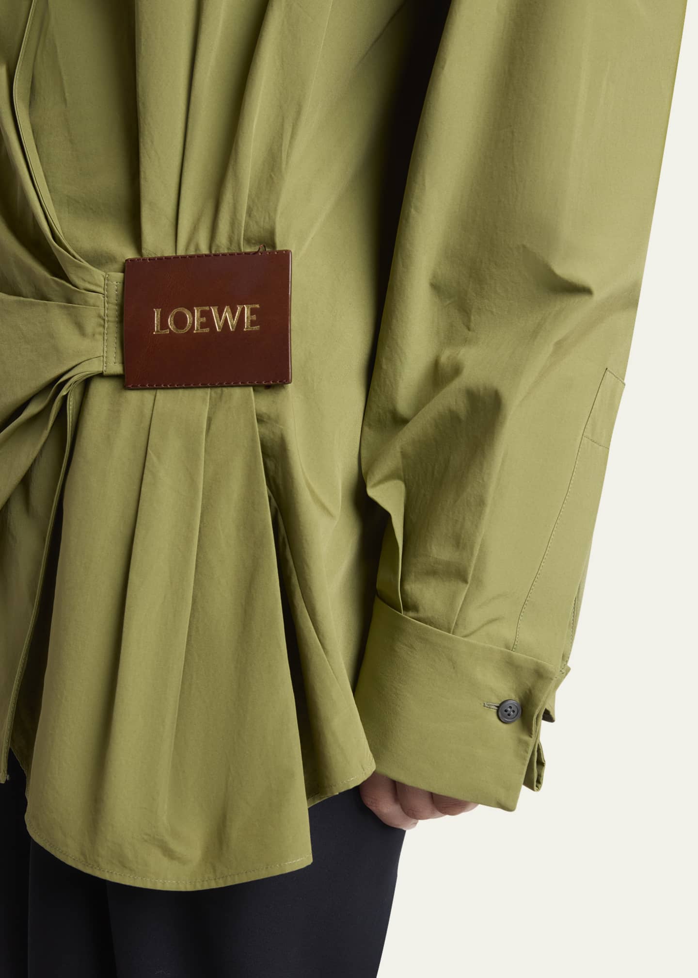 Loewe Draped Poplin Leather Patch Blouse Image 5 of 5