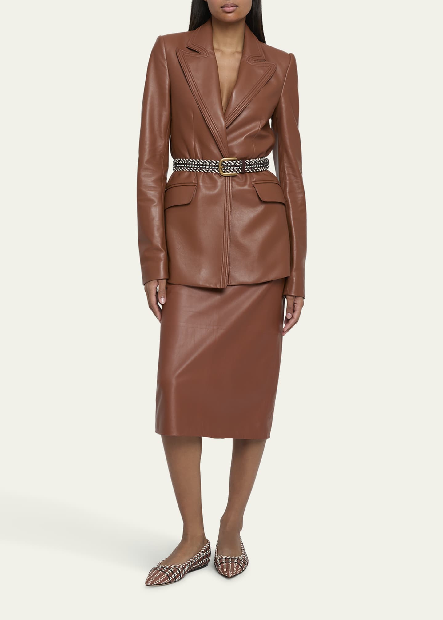 Gabriela Hearst Manuela Long Leather Skirt Image 2 of 5