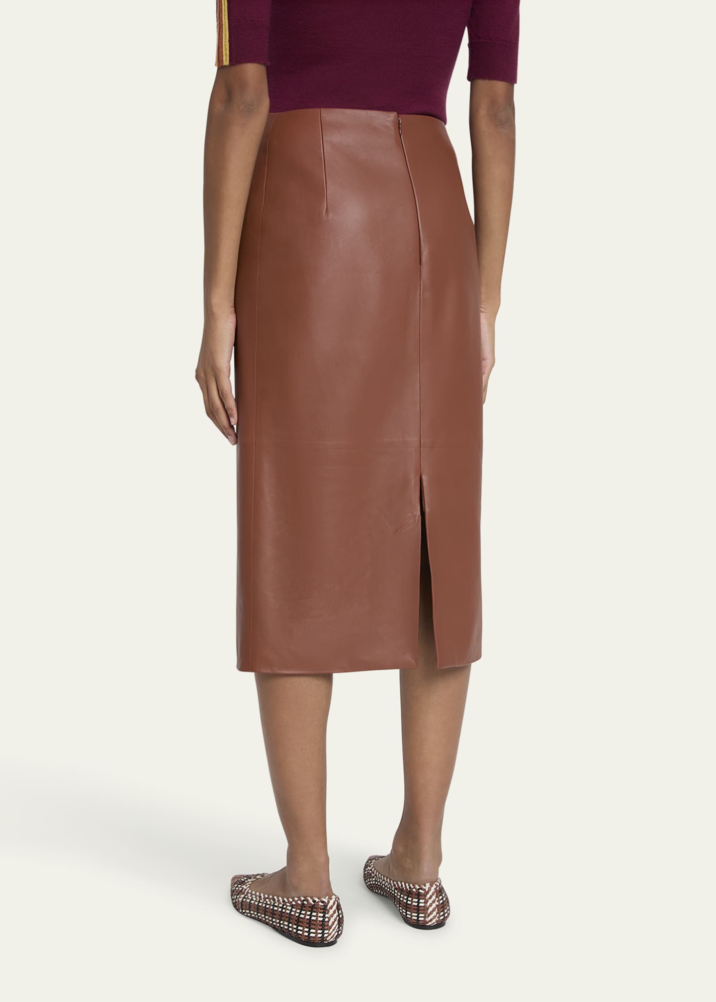 Gabriela Hearst Manuela Long Leather Skirt Image 3 of 5