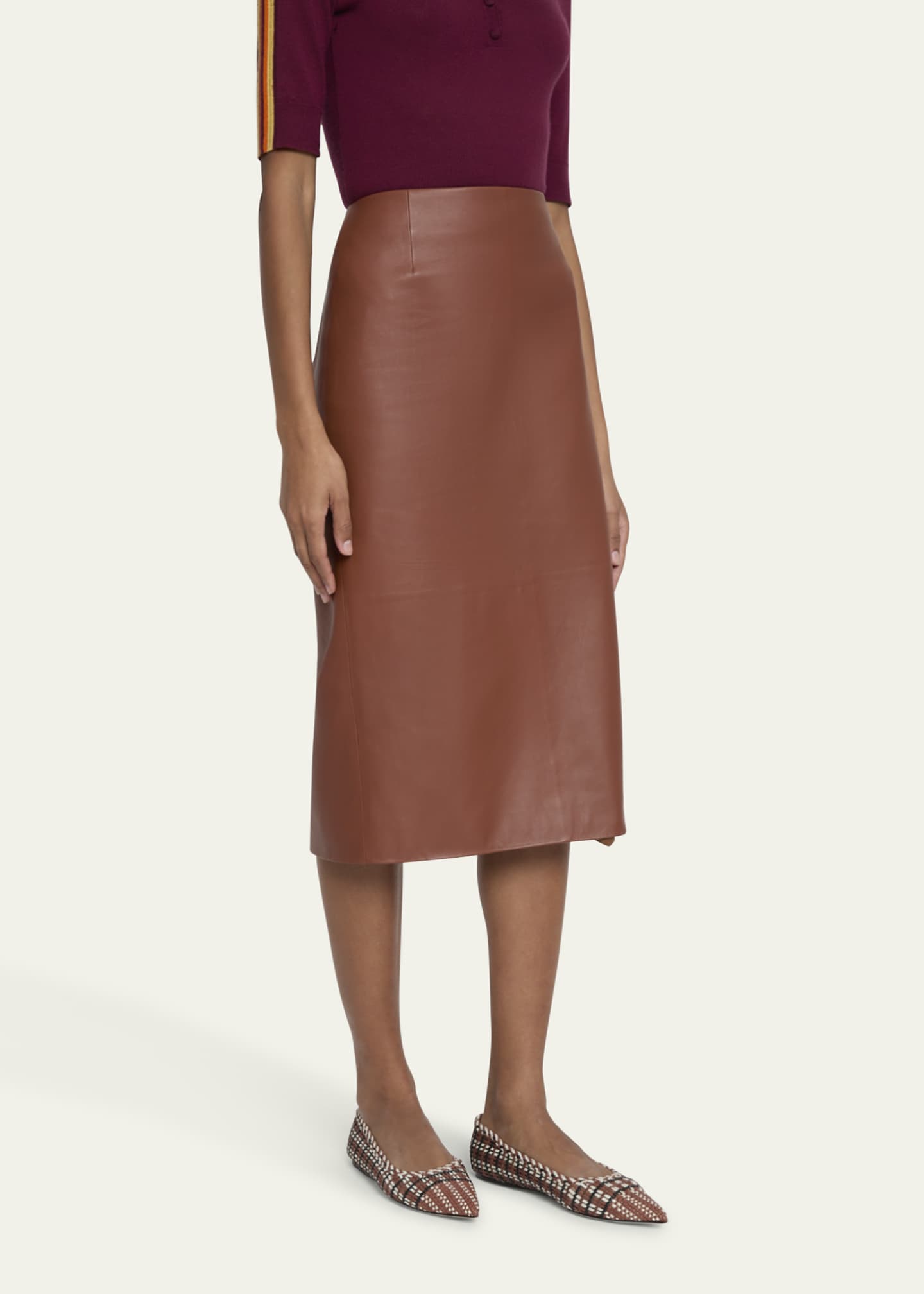 Gabriela Hearst Manuela Long Leather Skirt Image 4 of 5