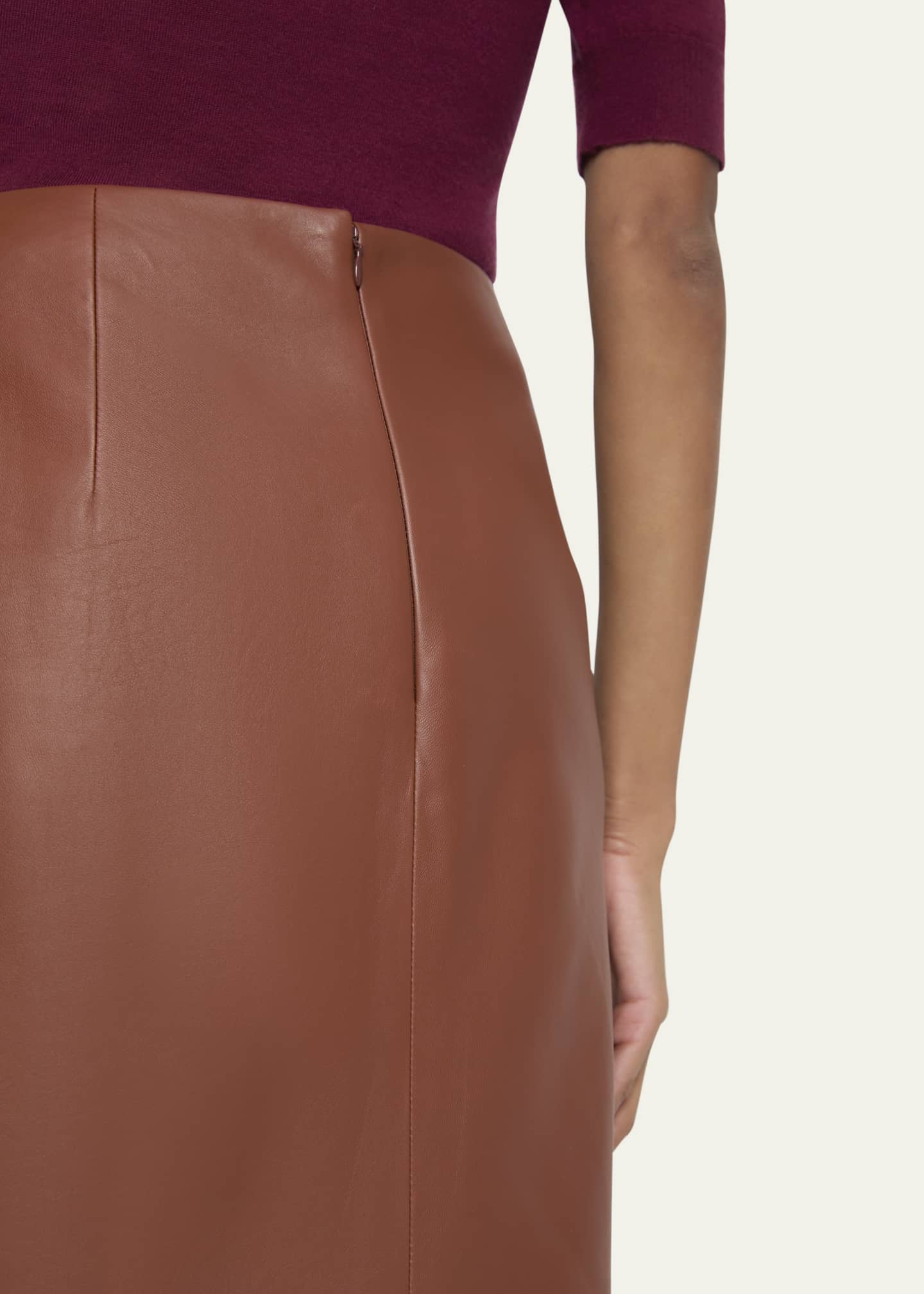 Gabriela Hearst Manuela Long Leather Skirt Image 5 of 5