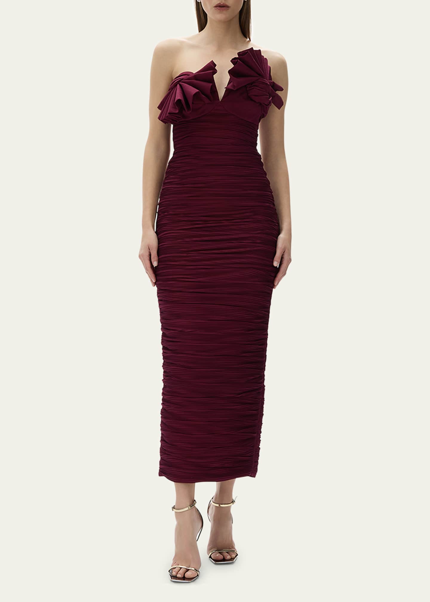 Rachel Gilbert Jensen Strapless Ruched Dress Image 2 of 5