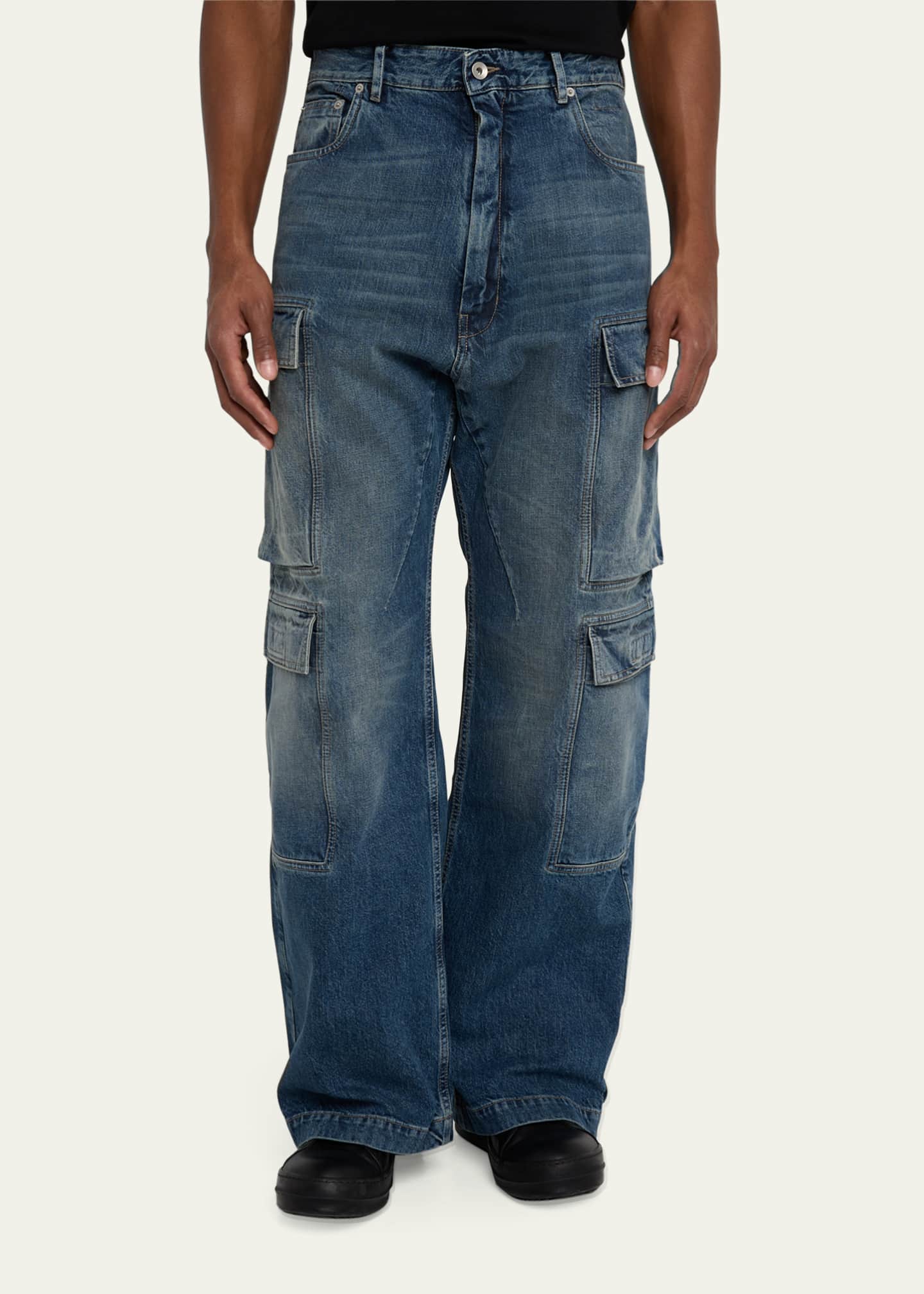 DRKSHDW RICK OWENS Men's Double Cargo Jeans Image 4 of 5