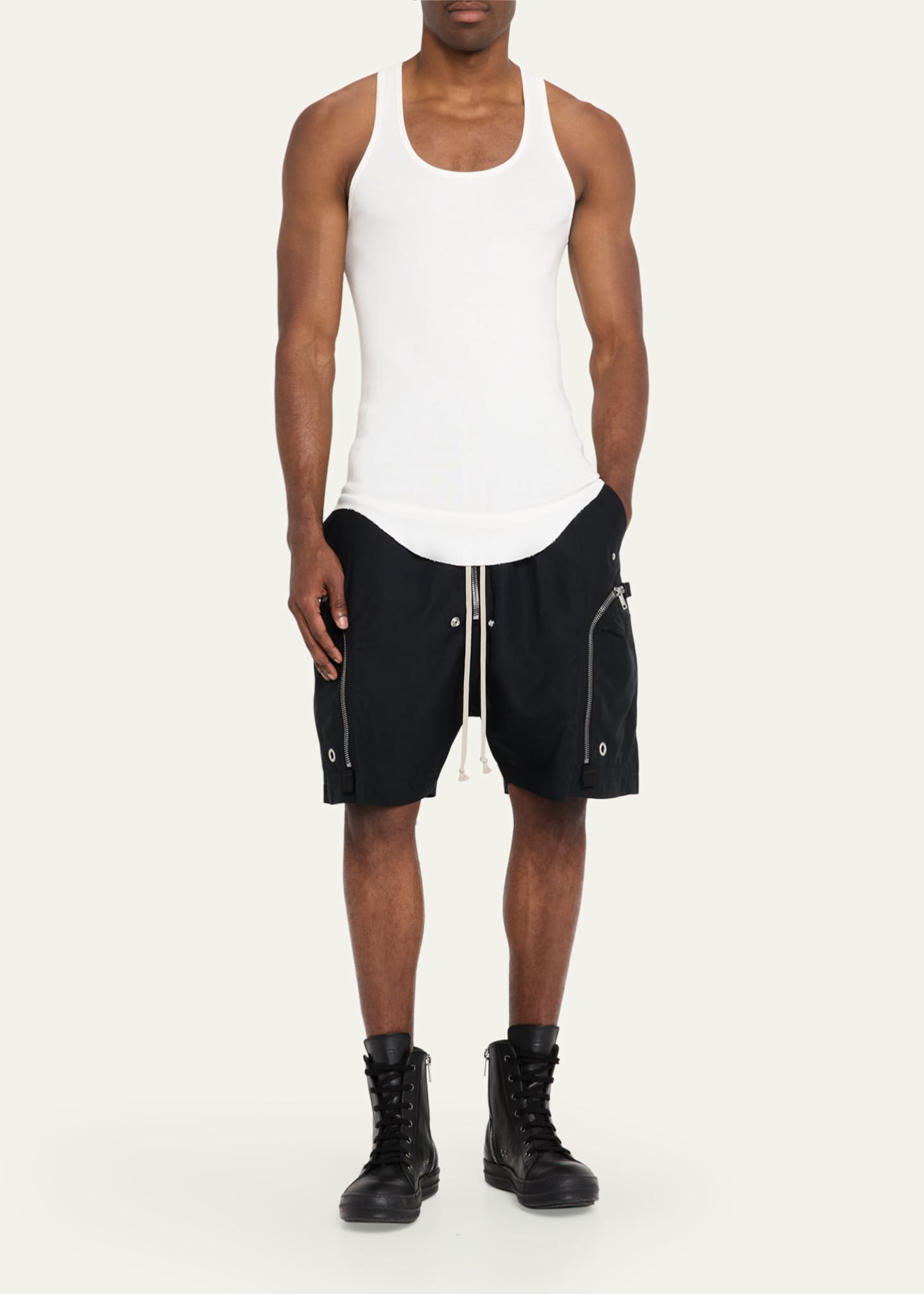DRKSHDW RICK OWENS Men's Bauhaus Drawstring Shorts Image 2 of 5
