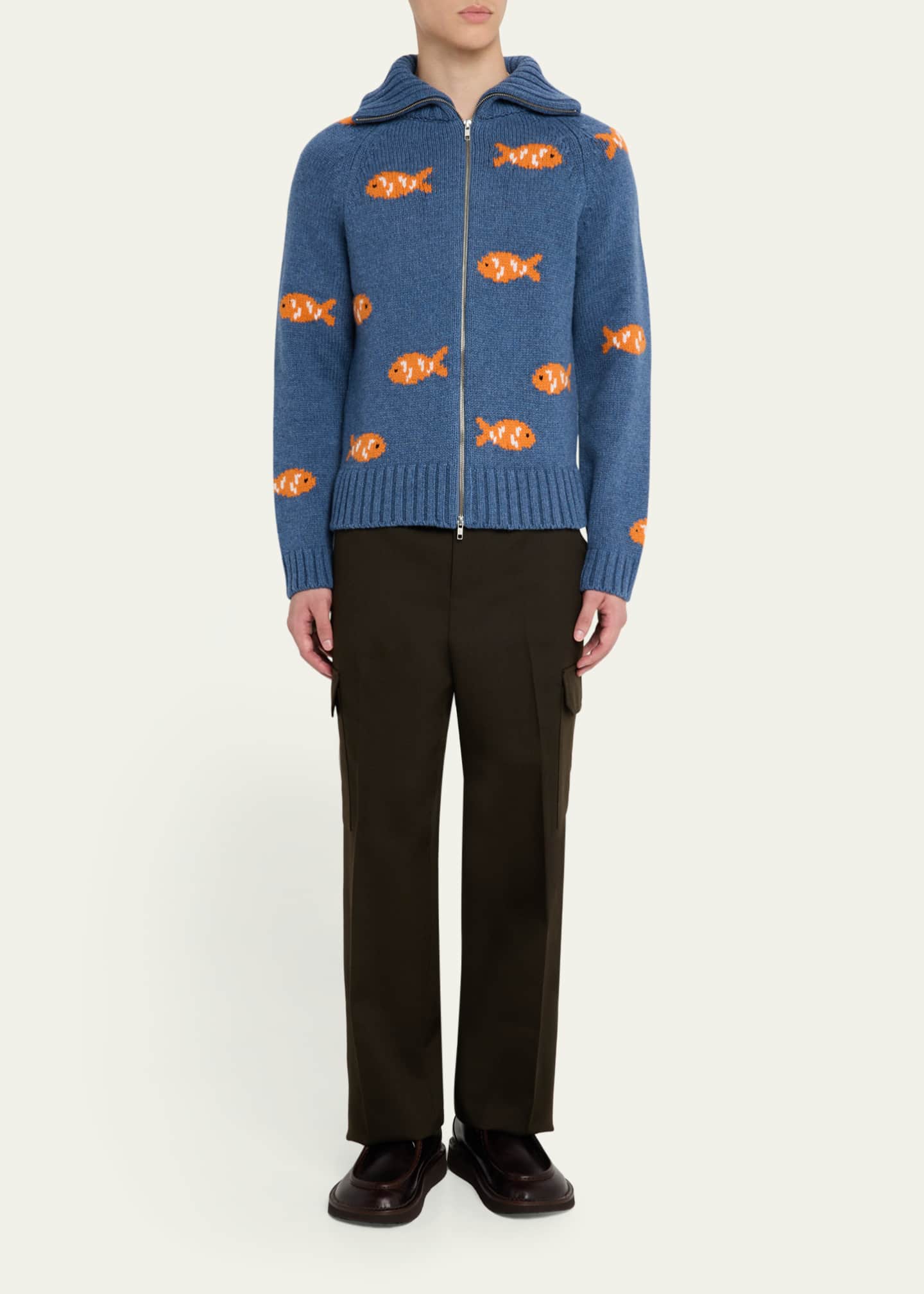 S.S. DALEY Men's Wool Goldfish Knit Full-Zip Sweater Image 2 of 5