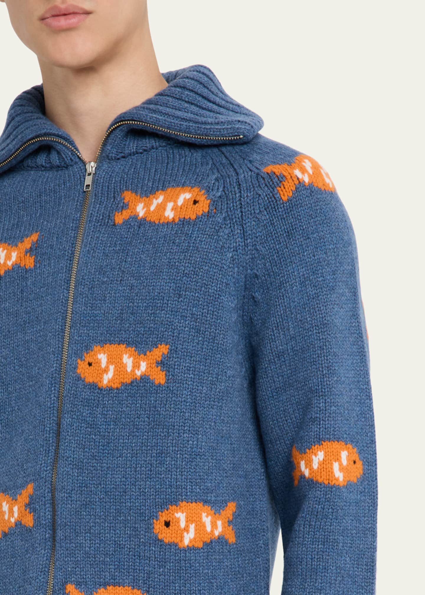 S.S. DALEY Men's Wool Goldfish Knit Full-Zip Sweater Image 5 of 5