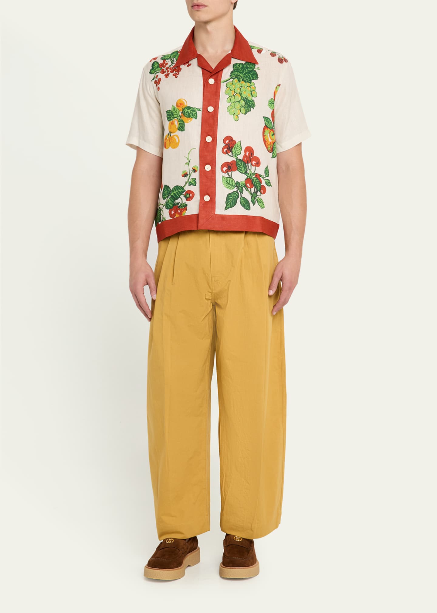 S.S. DALEY Men's Linen Fruit Picnic Camp Shirt Image 2 of 5