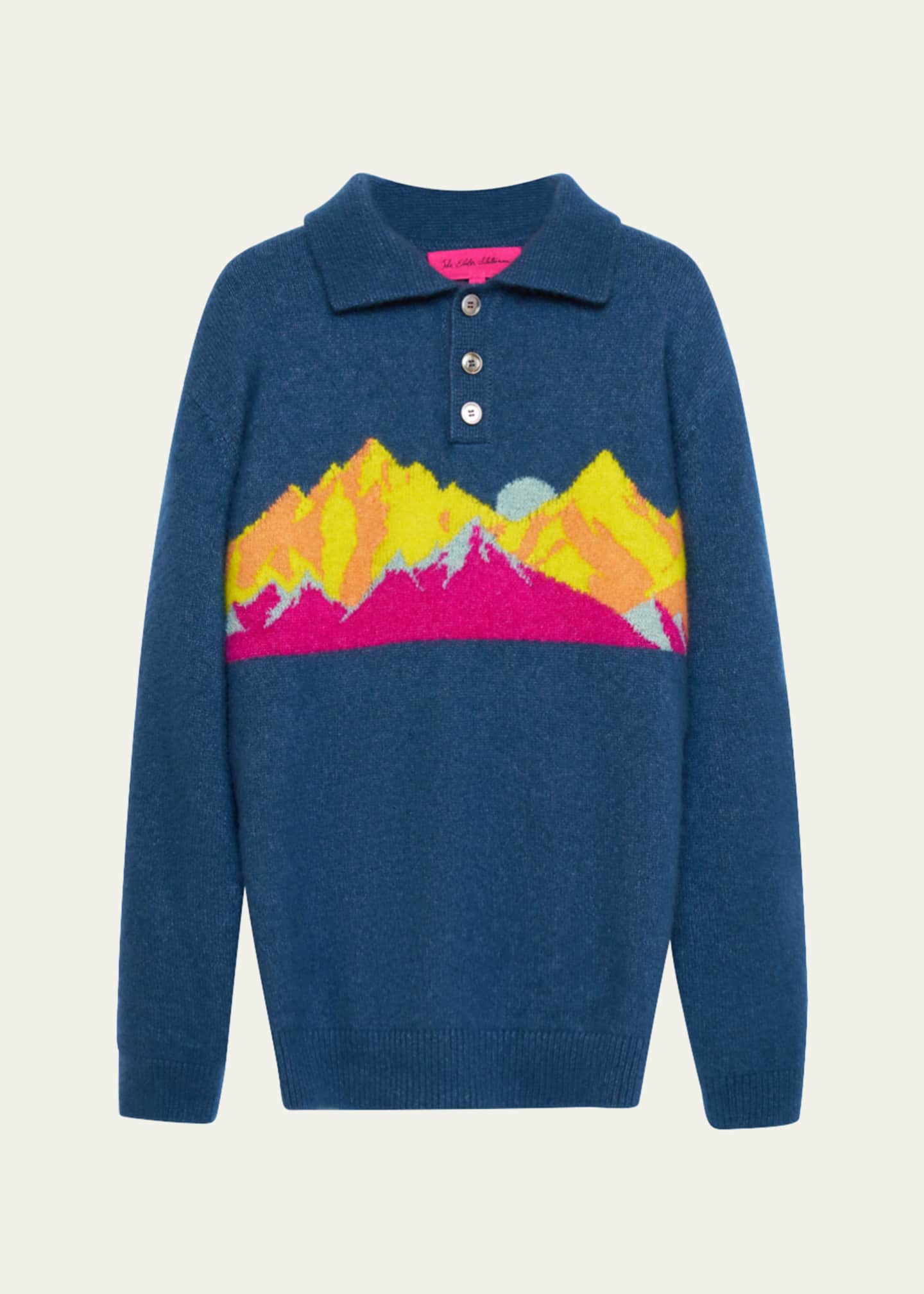 The Elder Statesman Men's Cashmere Rocky Mountain Rugby Sweater Image 1 of 2