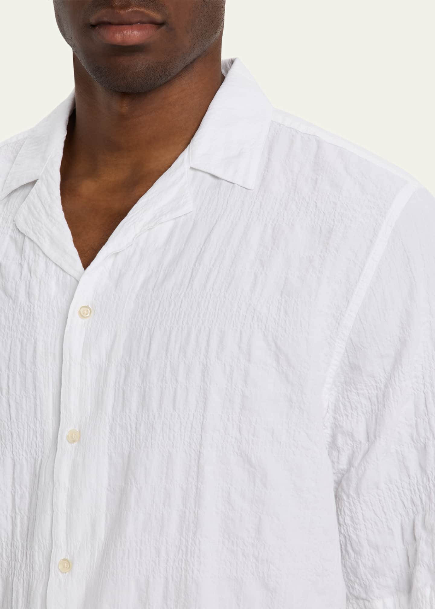 Officine Generale Men's Eren Seersucker Camp Shirt Image 5 of 5