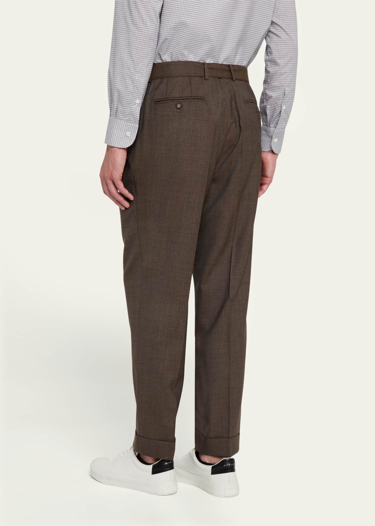 Officine Generale Men's Hugo Pleated Fresco Wool Pants Image 3 of 4