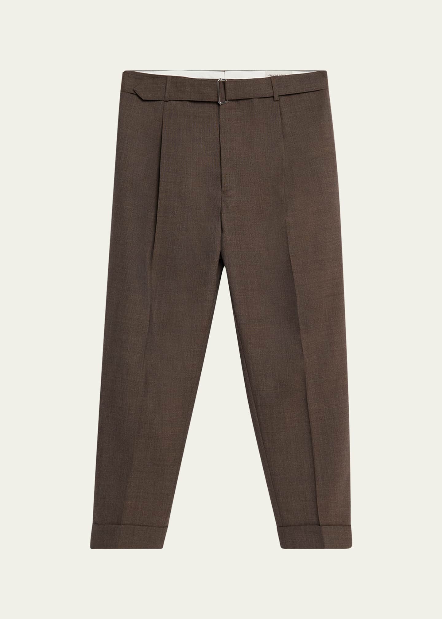 Officine Generale Men's Hugo Pleated Fresco Wool Pants Image 1 of 4