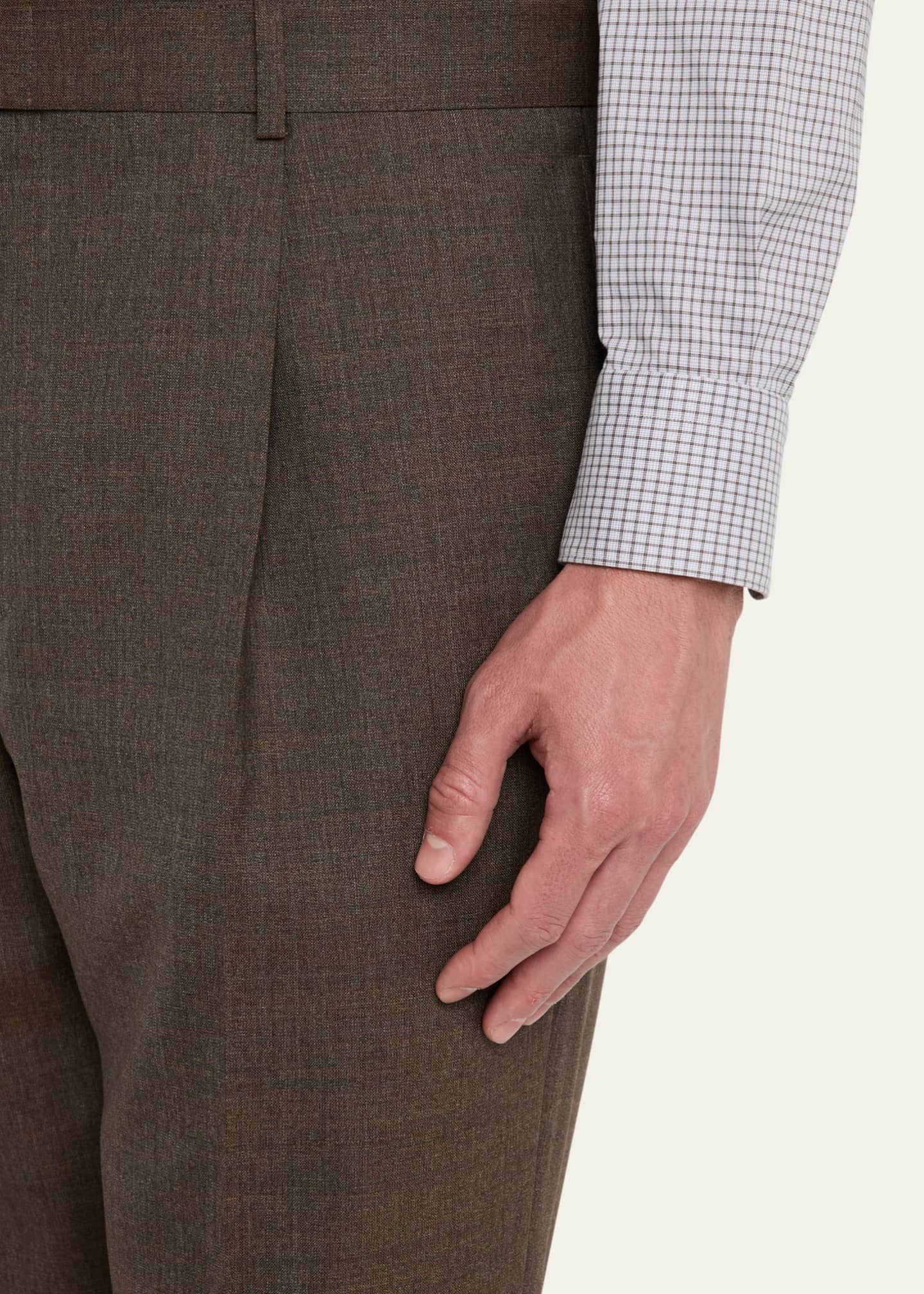 Officine Generale Men's Hugo Pleated Fresco Wool Pants Image 4 of 4