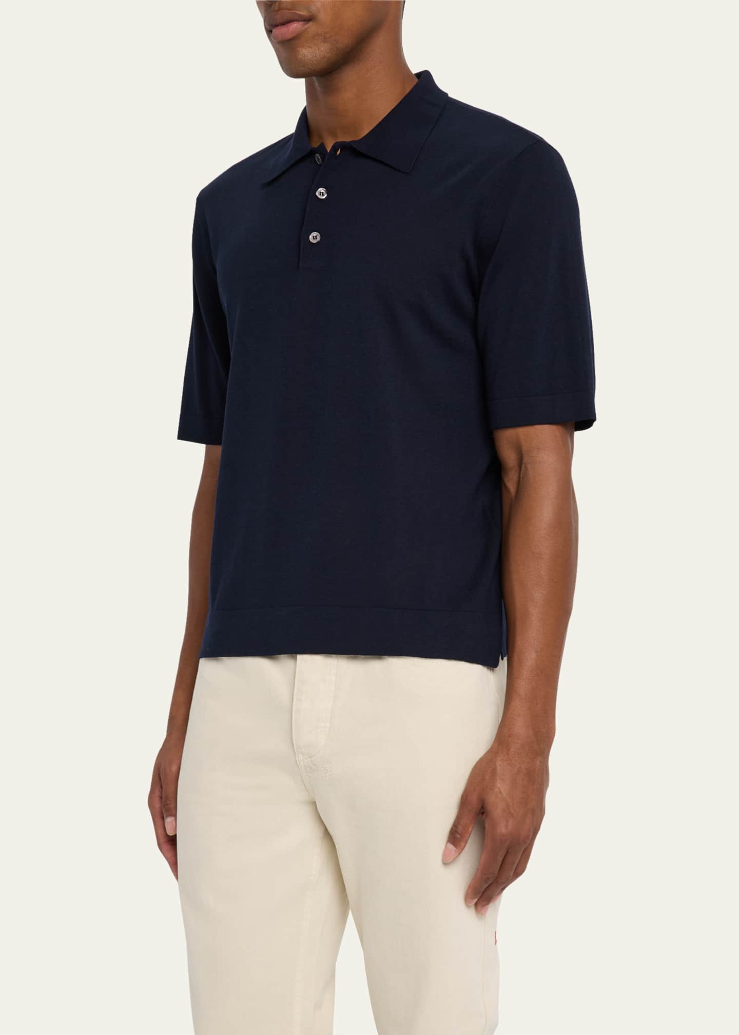Officine Generale Men's Brutus Knit Polo Shirt Image 4 of 5