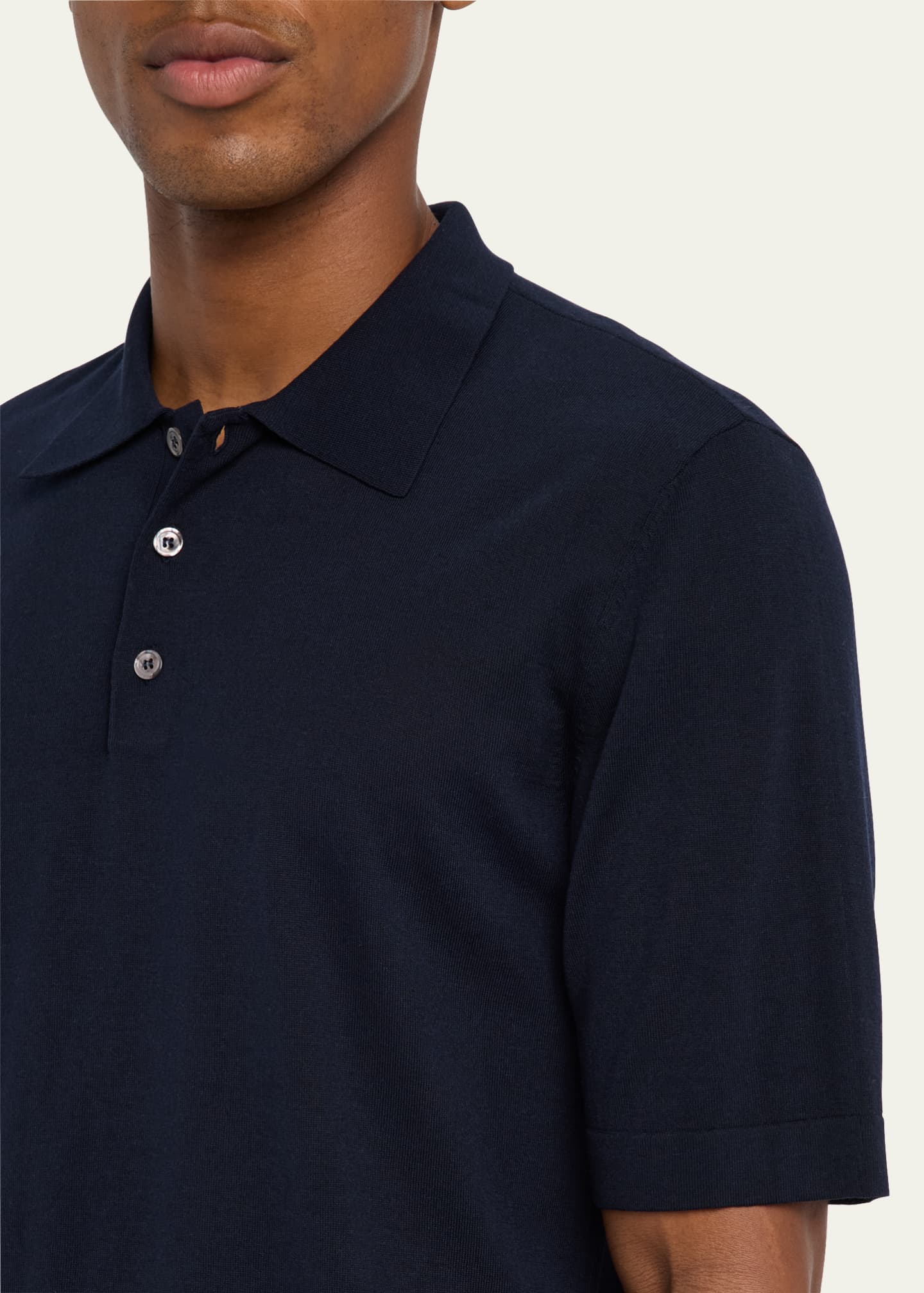 Officine Generale Men's Brutus Knit Polo Shirt Image 5 of 5