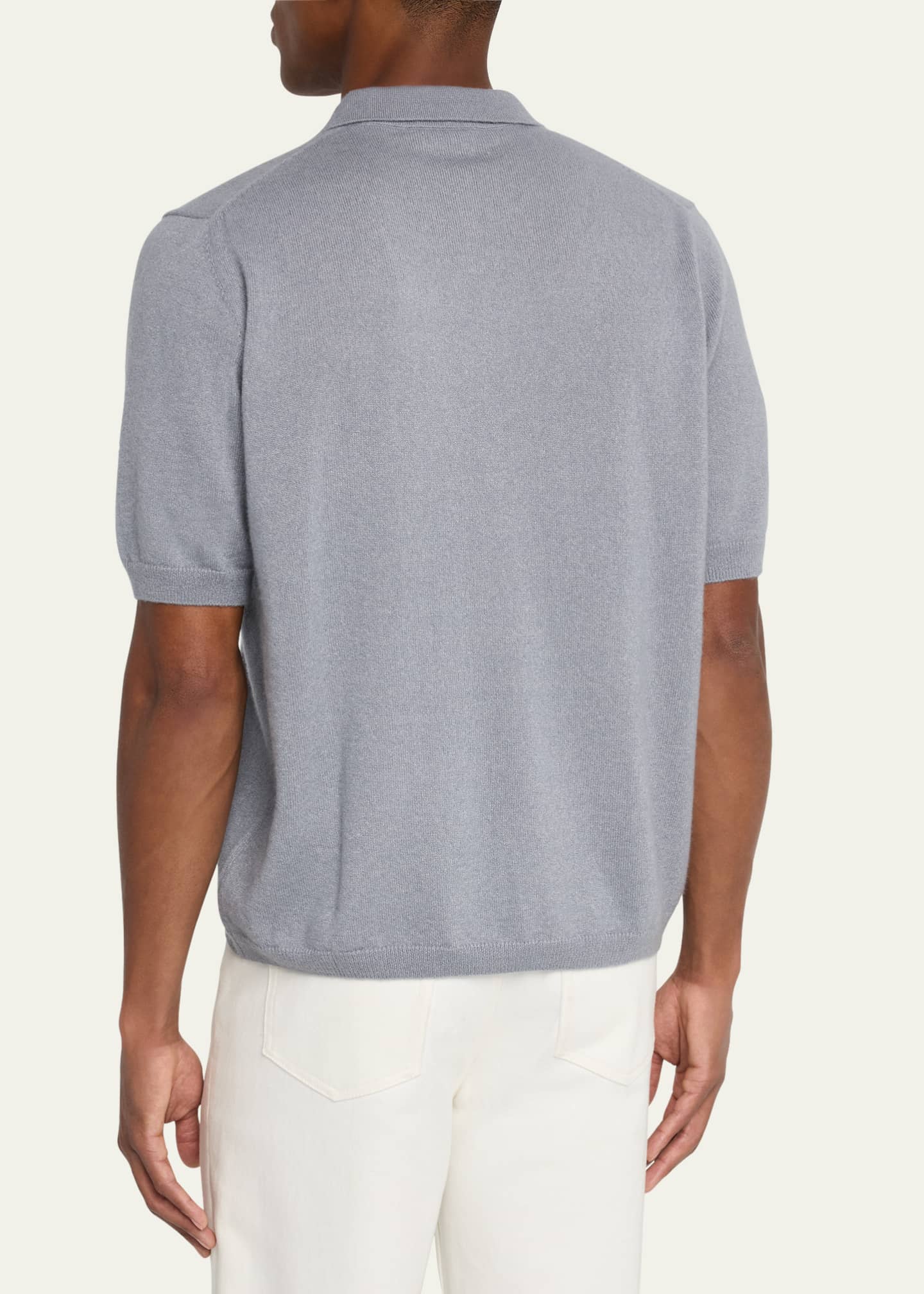 Iris Von Arnim Men's Ameca Cashmere and Silk Polo Sweater Image 3 of 5