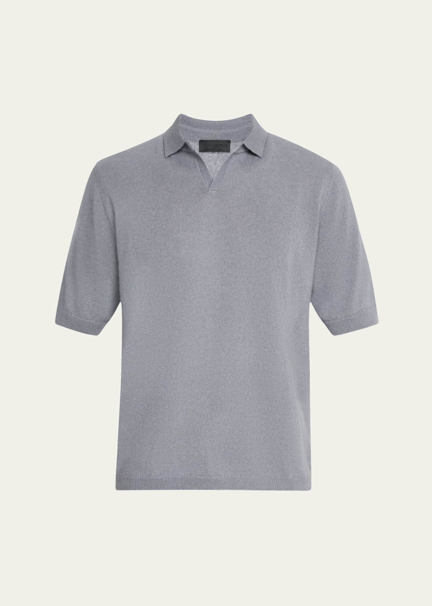 Iris Von Arnim Men's Ameca Cashmere and Silk Polo Sweater Image 1 of 5