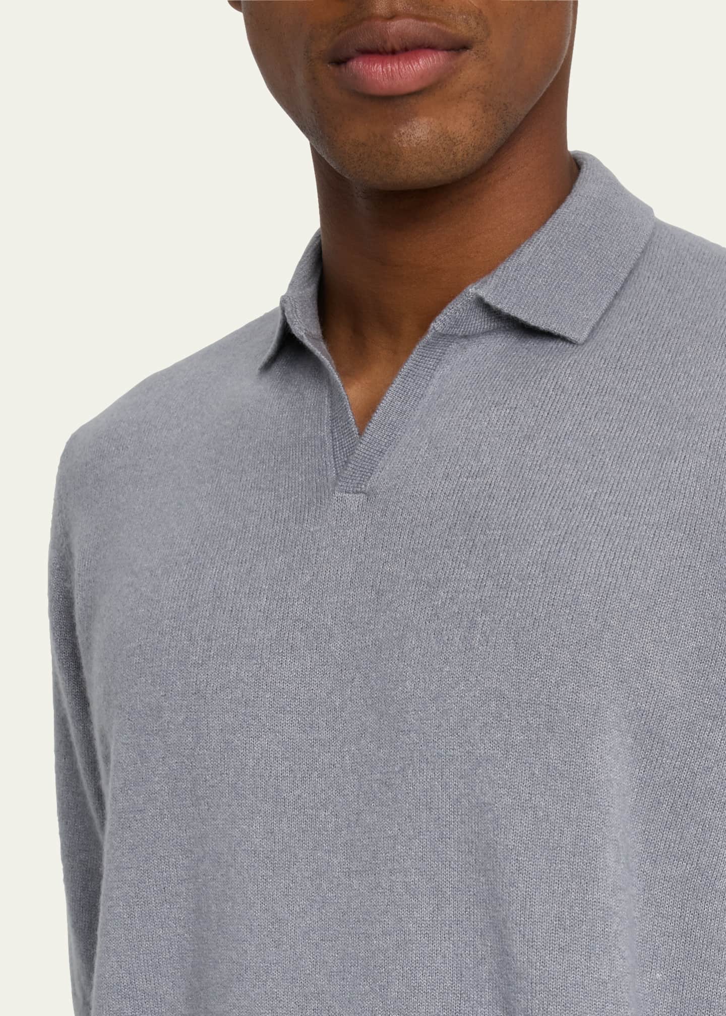 Iris Von Arnim Men's Ameca Cashmere and Silk Polo Sweater Image 5 of 5