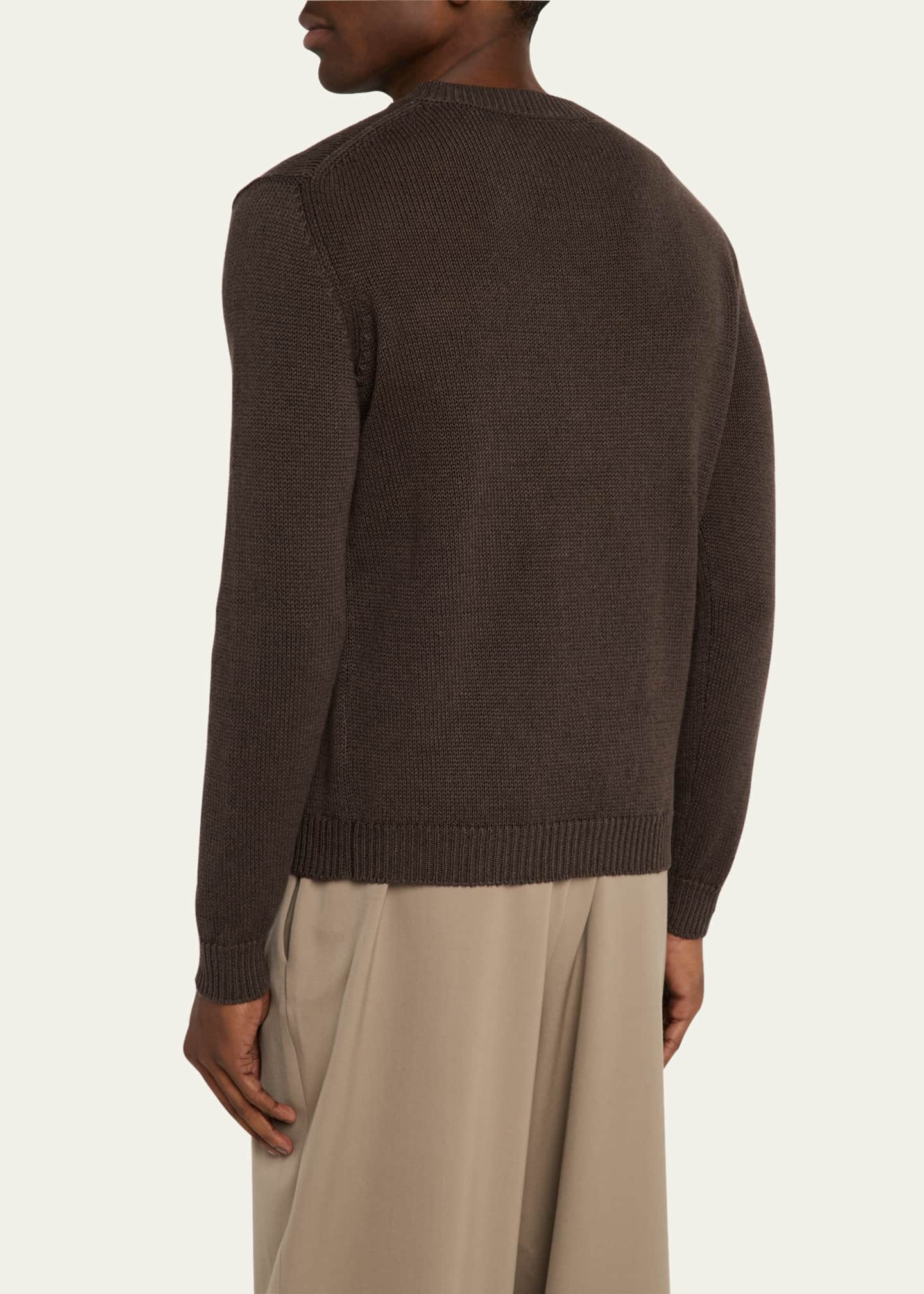 Iris Von Arnim Men's Harwich Linen and Cotton Crewneck Sweater Image 3 of 5