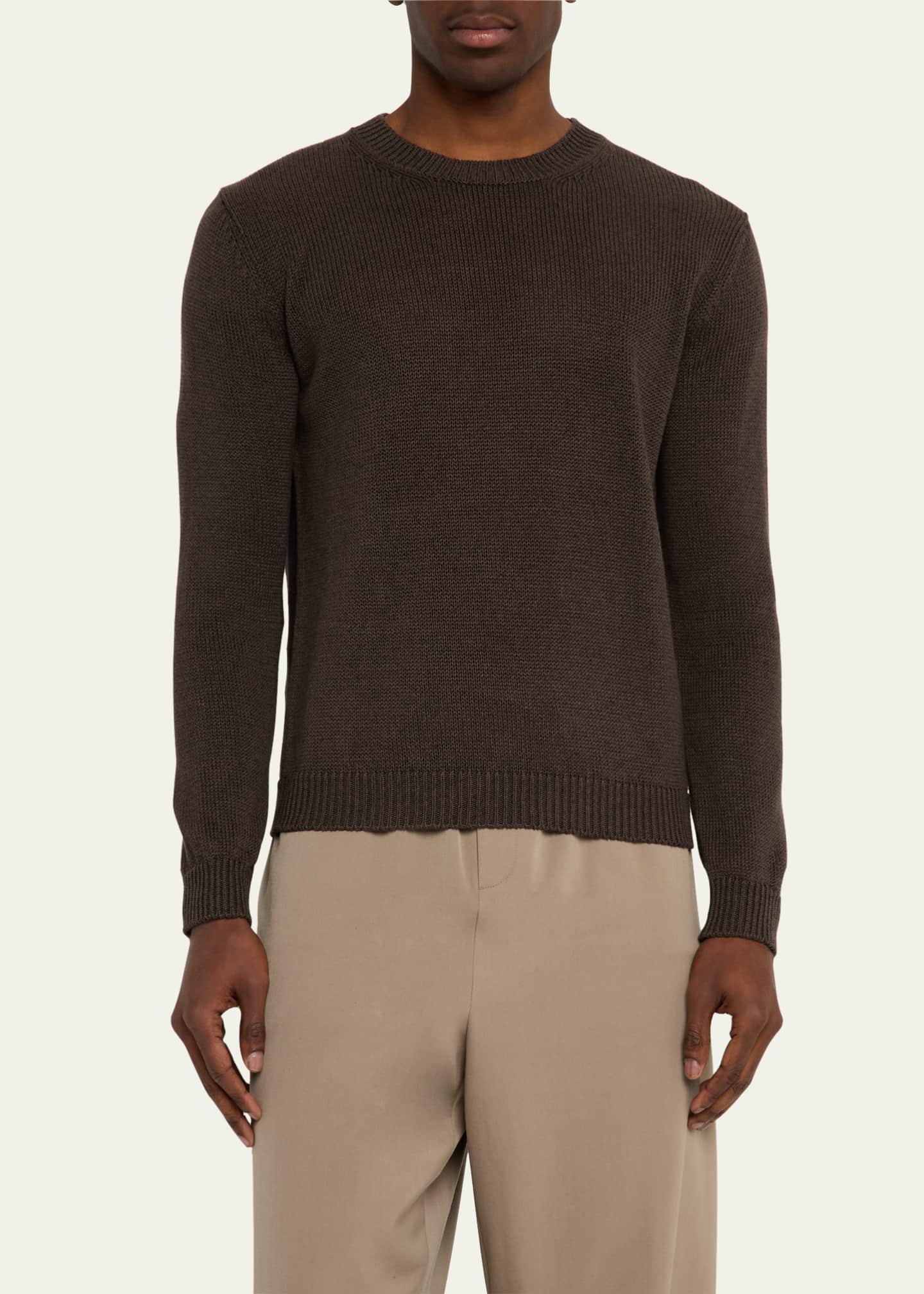 Iris Von Arnim Men's Harwich Linen and Cotton Crewneck Sweater Image 4 of 5
