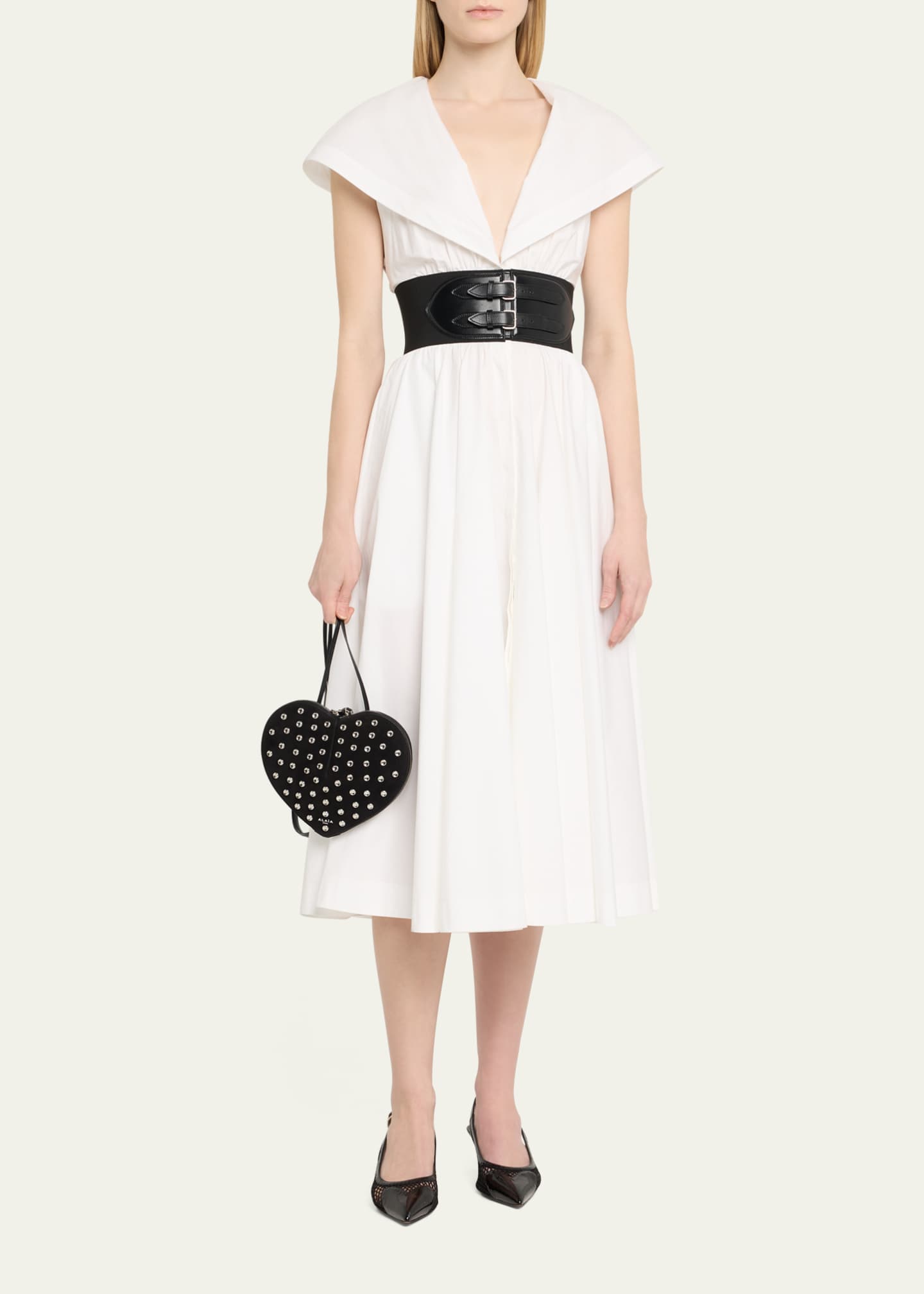ALAIA Le Coeur Studded Goatskin Crossbody Bag Image 5 of 6