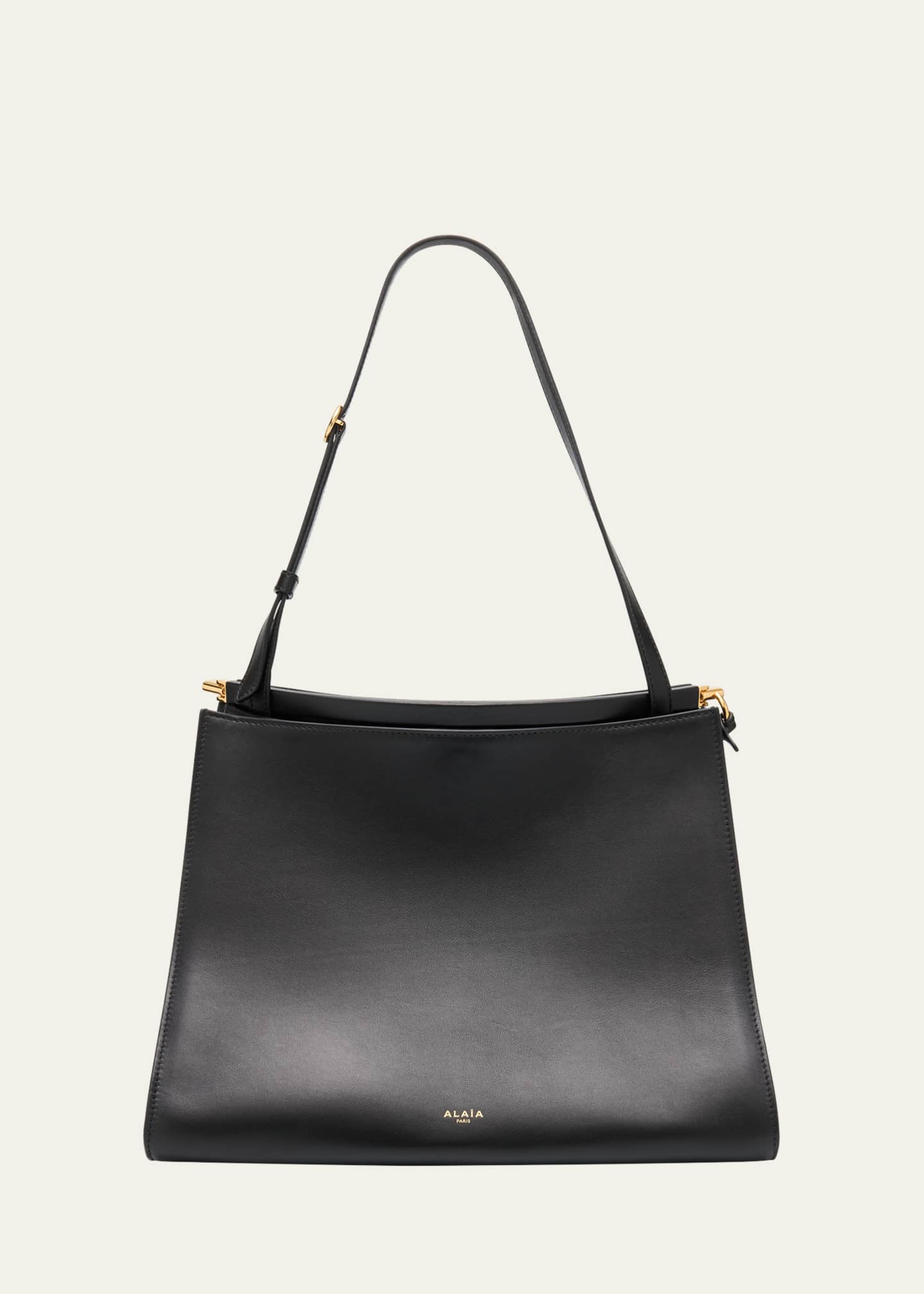 ALAIA Le Click Medium Curve Shoulder Bag in Glossy Leather Image 1 of 4