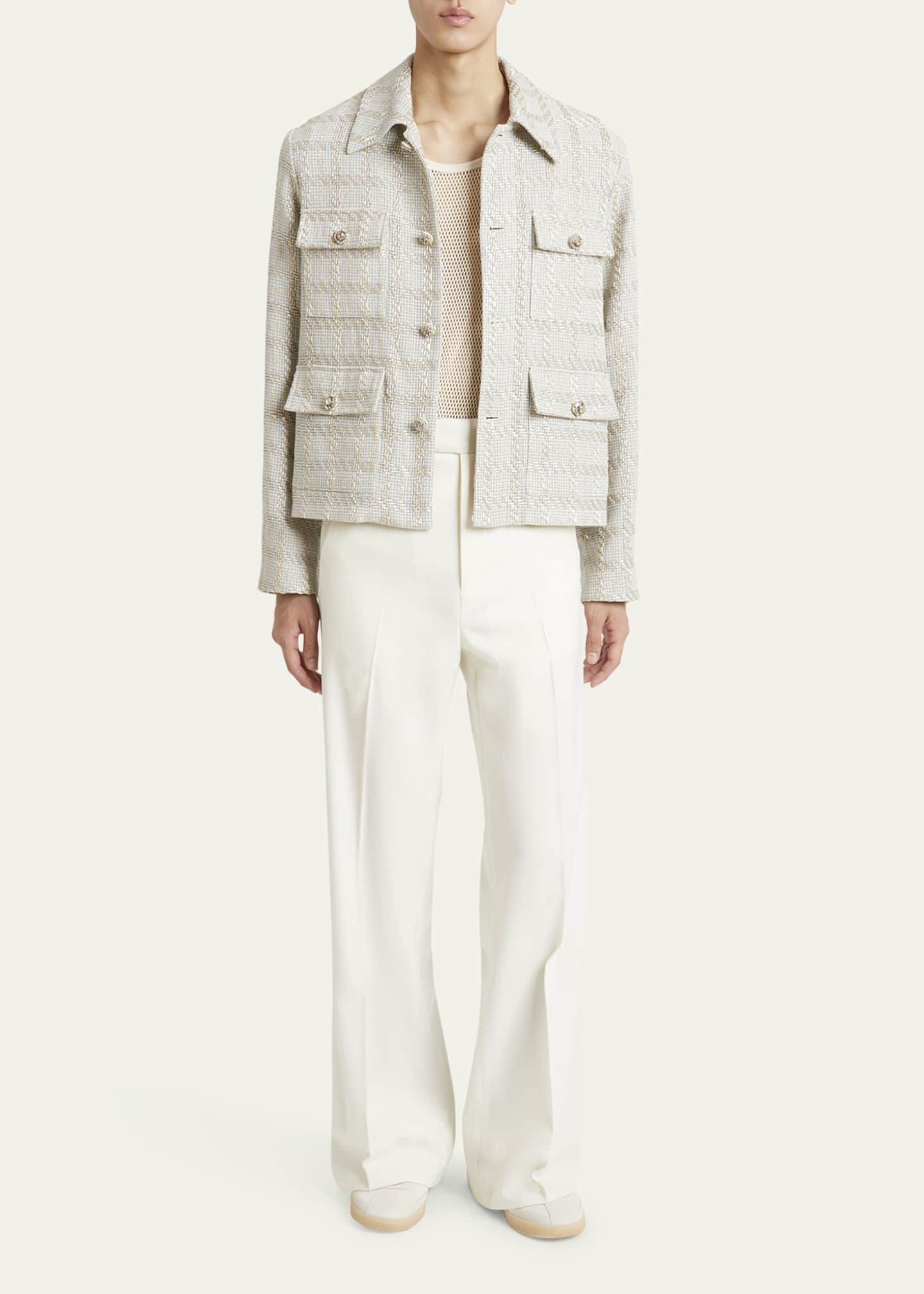 Amiri Men's Boucle Check Blouson Jacket Image 2 of 5