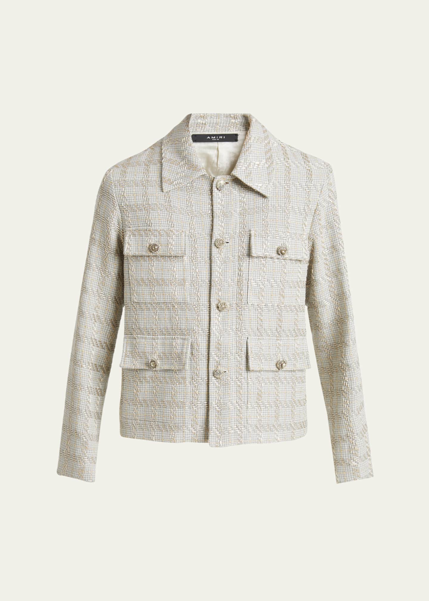 Amiri Men's Boucle Check Blouson Jacket Image 1 of 5