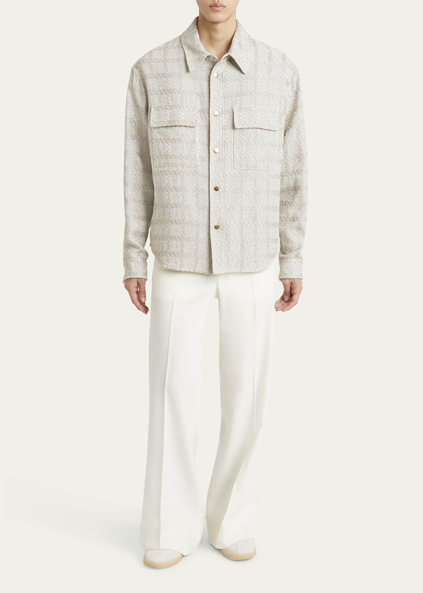 Amiri Men's Boucle Padded Check Overshirt Image 2 of 5