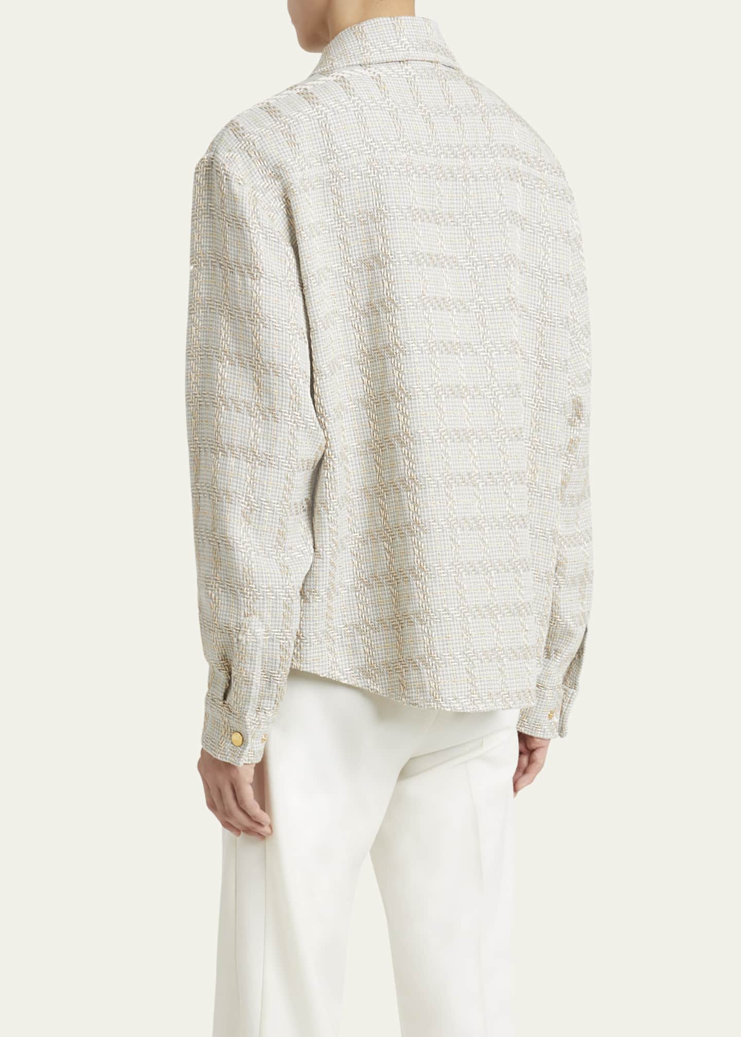Amiri Men's Boucle Padded Check Overshirt Image 3 of 5