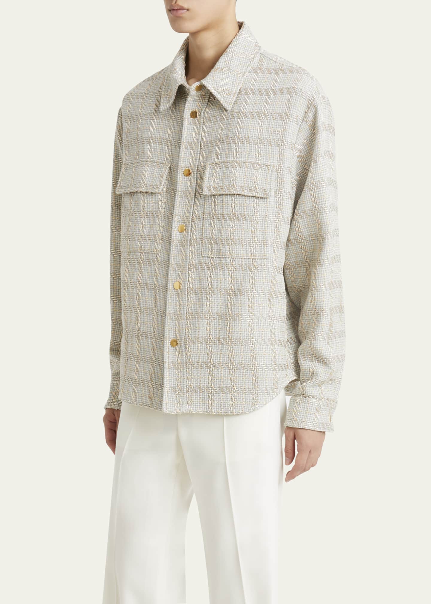 Amiri Men's Boucle Padded Check Overshirt Image 4 of 5