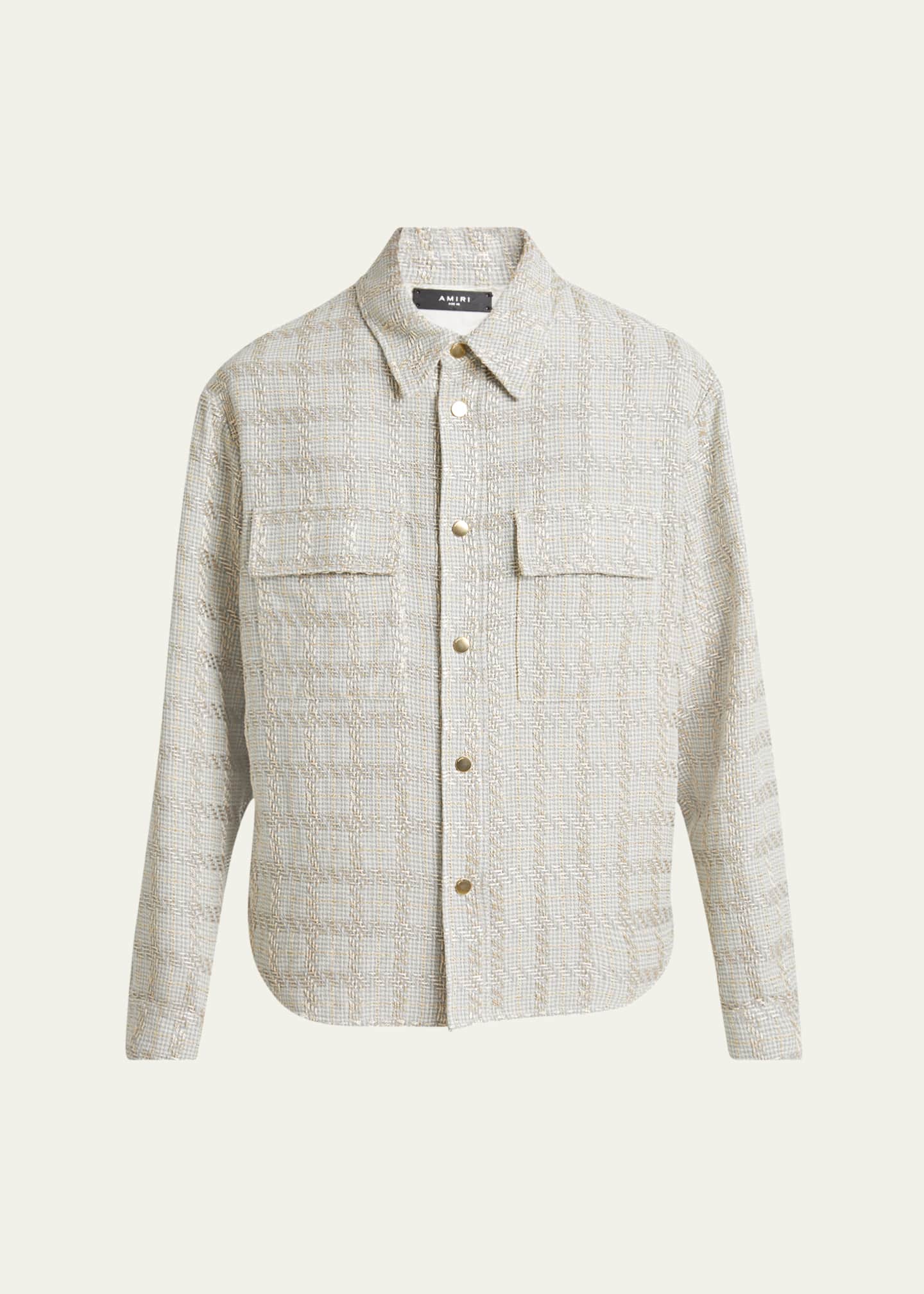 Amiri Men's Boucle Padded Check Overshirt - Bergdorf Goodman Amiri Men's Boucle Padded Check Overshirt - Bergdorf Goodman