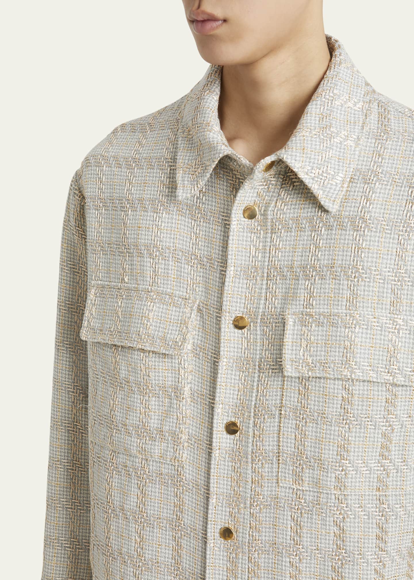 Amiri Men's Boucle Padded Check Overshirt - Bergdorf Goodman Amiri Men's Boucle Padded Check Overshirt - Bergdorf Goodman
