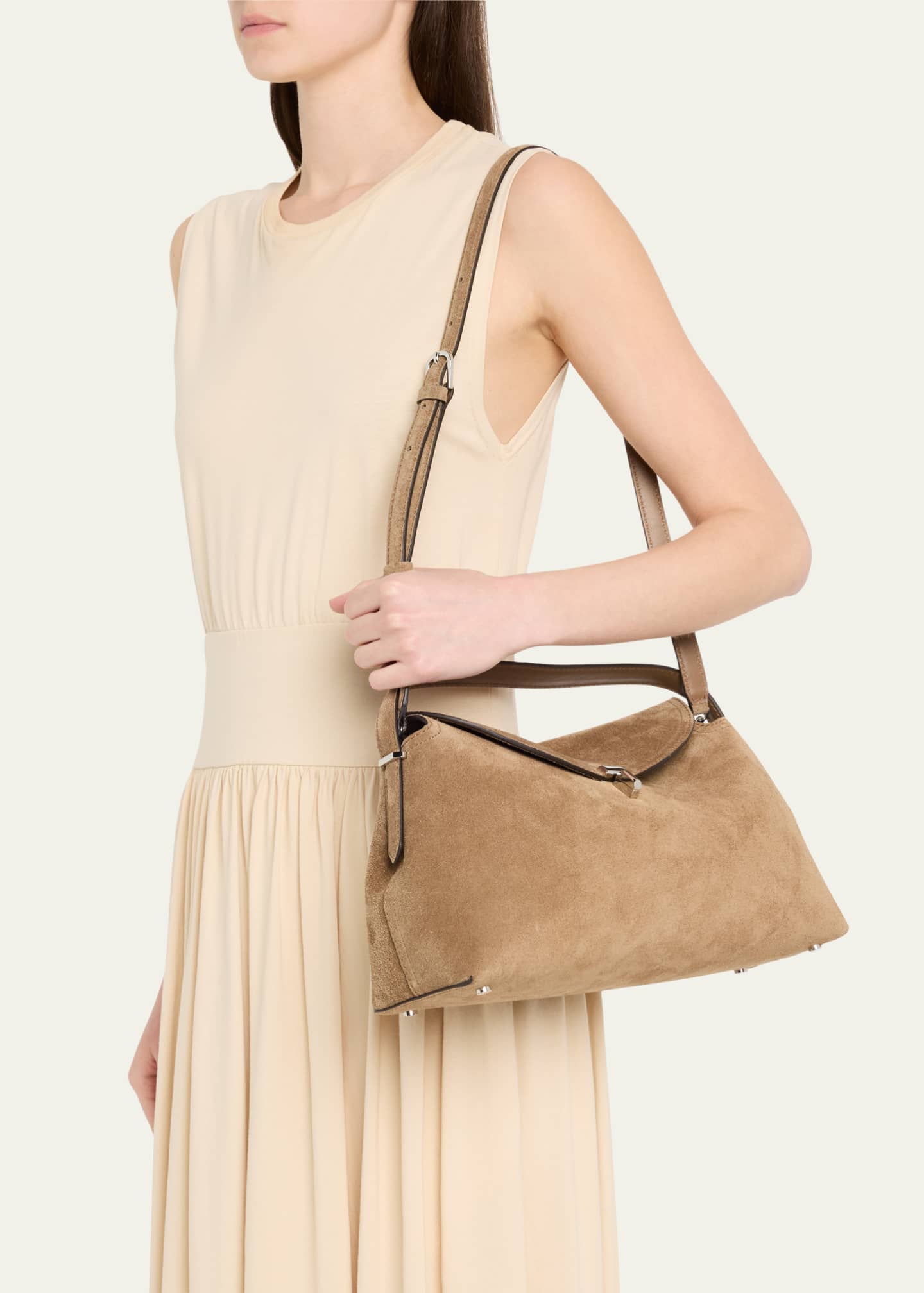 Toteme T Lock Suede Top-Handle Bag Image 2 of 6