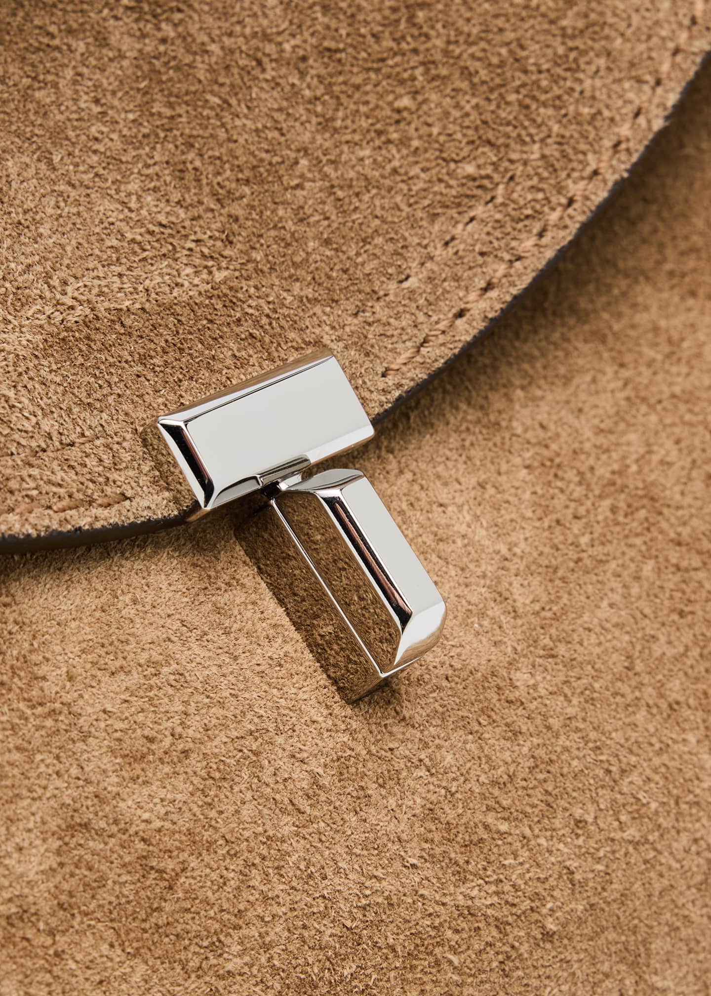 Toteme T Lock Suede Top-Handle Bag Image 4 of 6