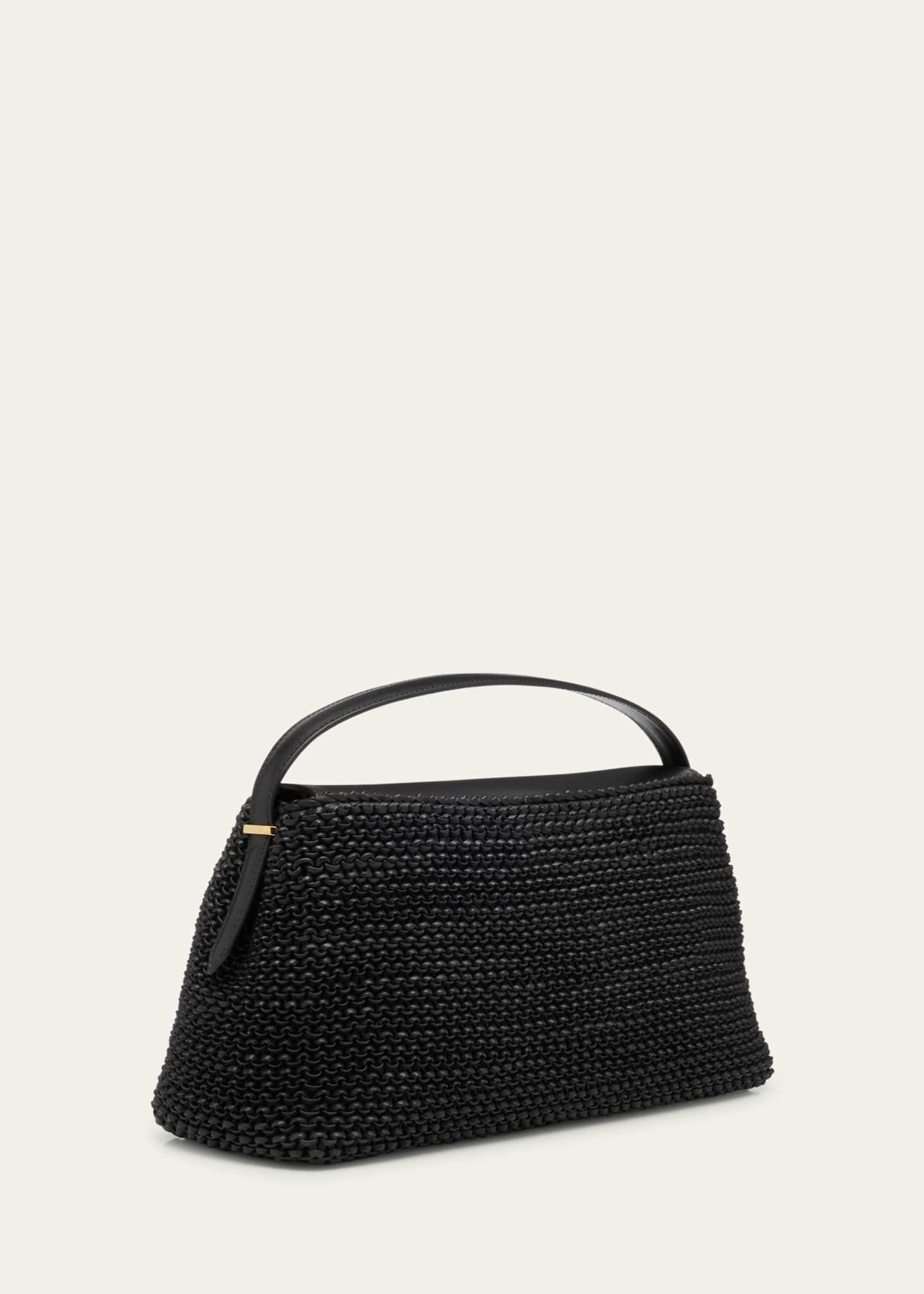 Toteme T Lock Woven Leather Top-Handle Bag Image 3 of 6