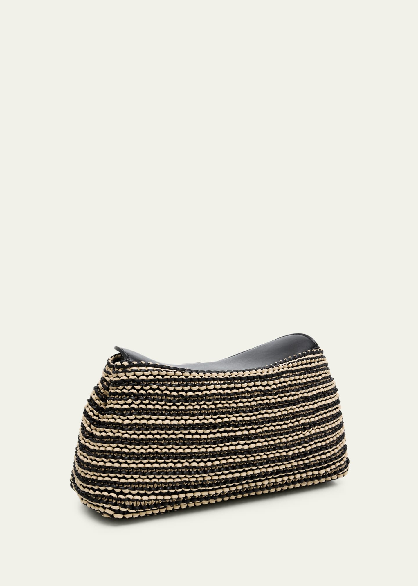 T-Lock Woven Leather Clutch Bag