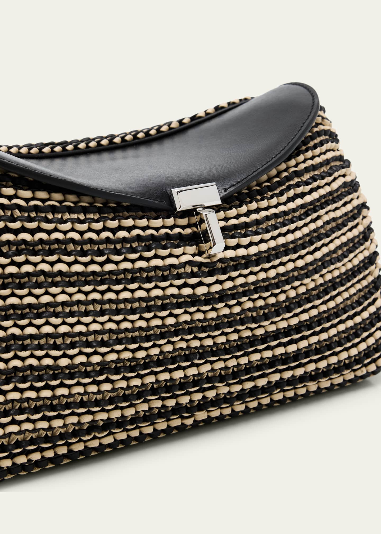 Toteme T-Lock Woven Leather Clutch Bag - Bergdorf Goodman