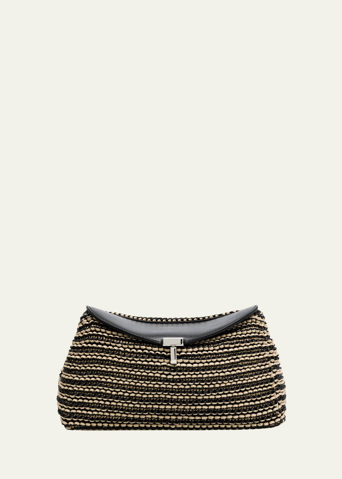 Toteme T-Lock Woven Leather Clutch Bag - Bergdorf Goodman