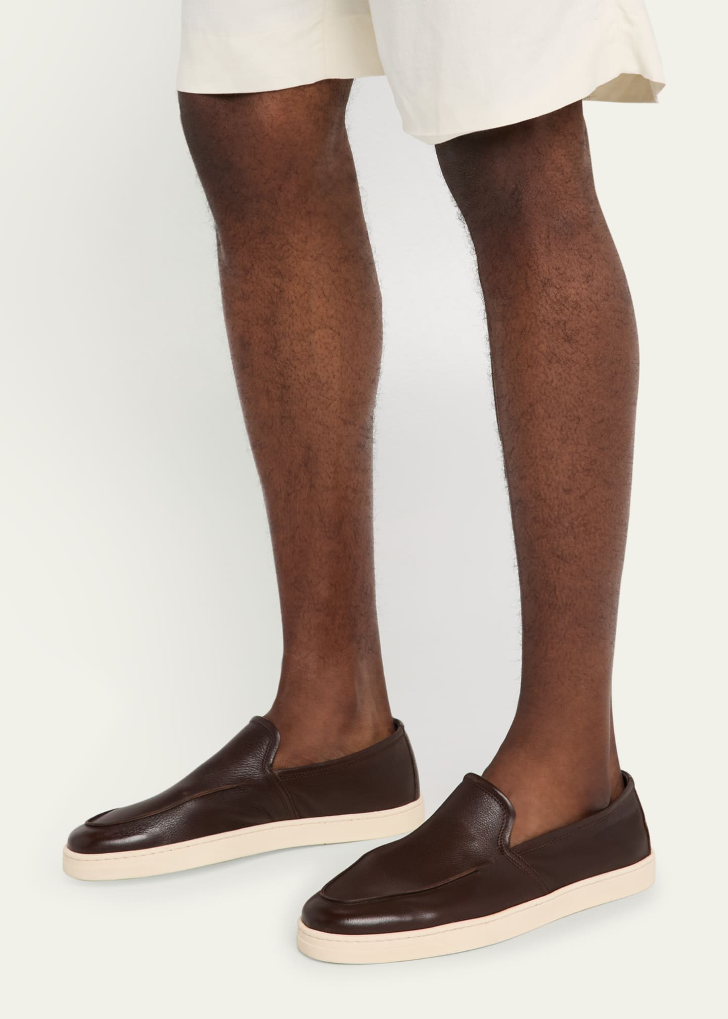 Bergdorf Goodman Men's Buffalo Leather Hybrid Sneaker Loafers Image 2 of 6