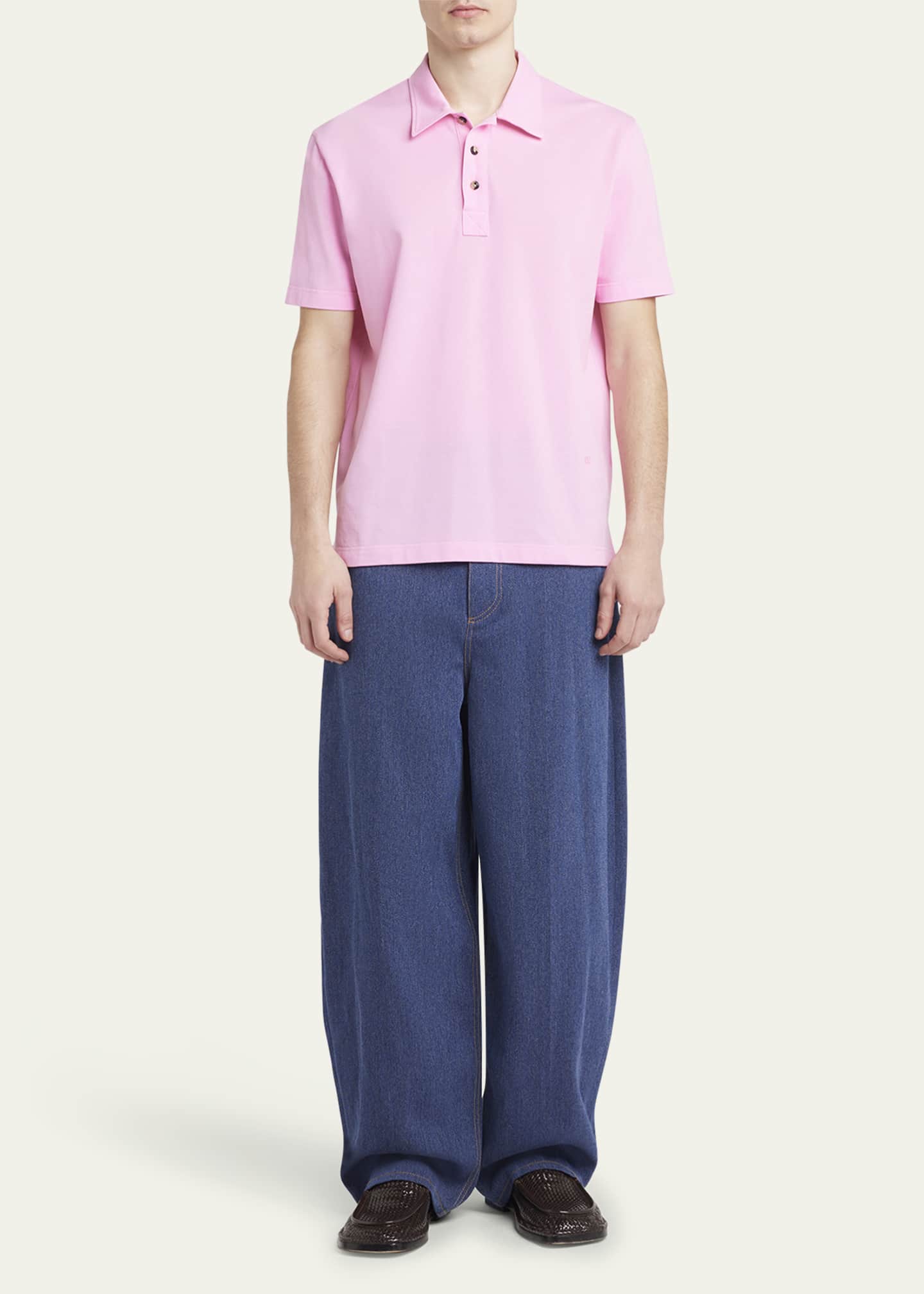 Bottega Veneta Men's Pique Classic Polo Shirt Image 2 of 5