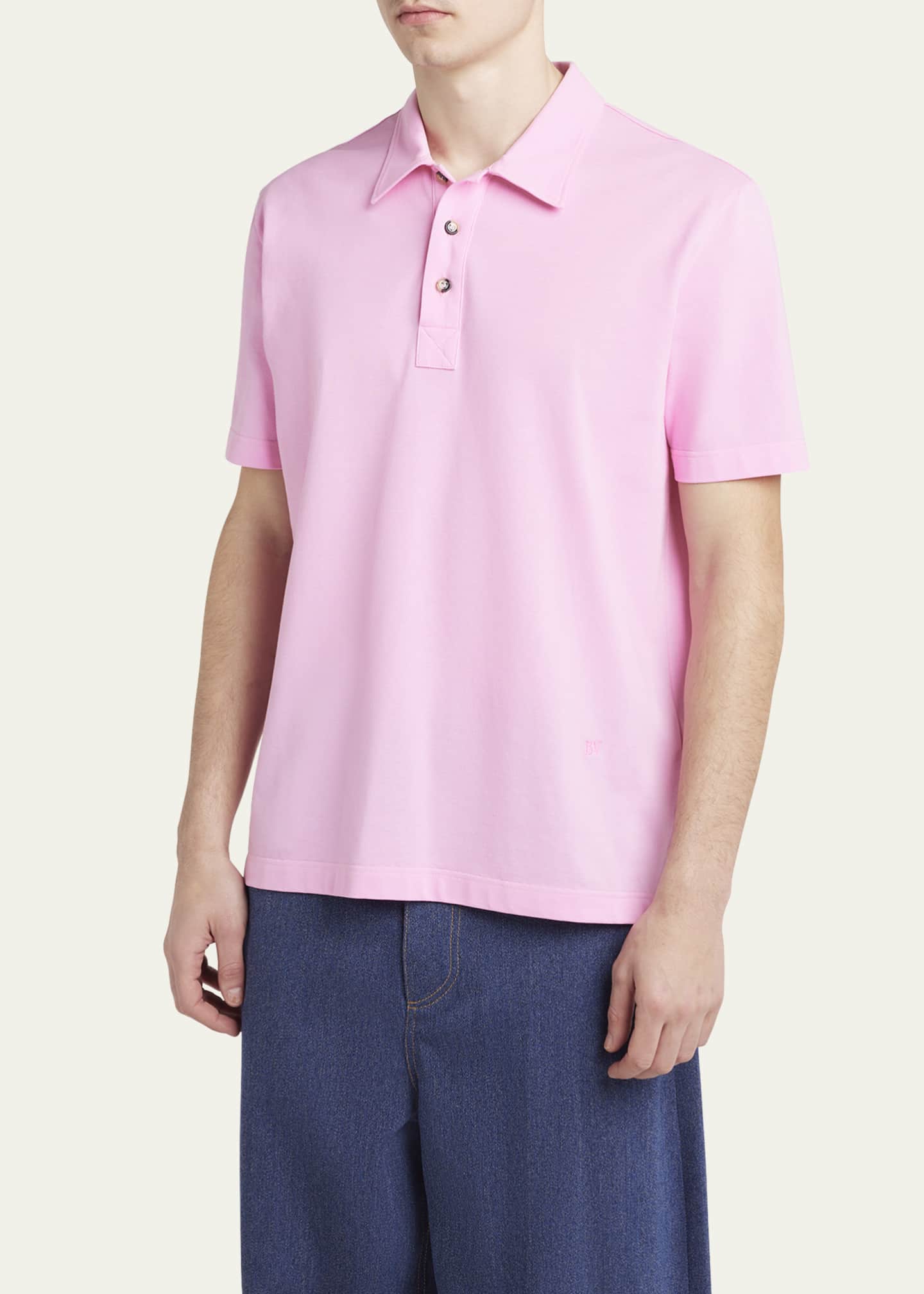 Bottega Veneta Men's Pique Classic Polo Shirt Image 4 of 5