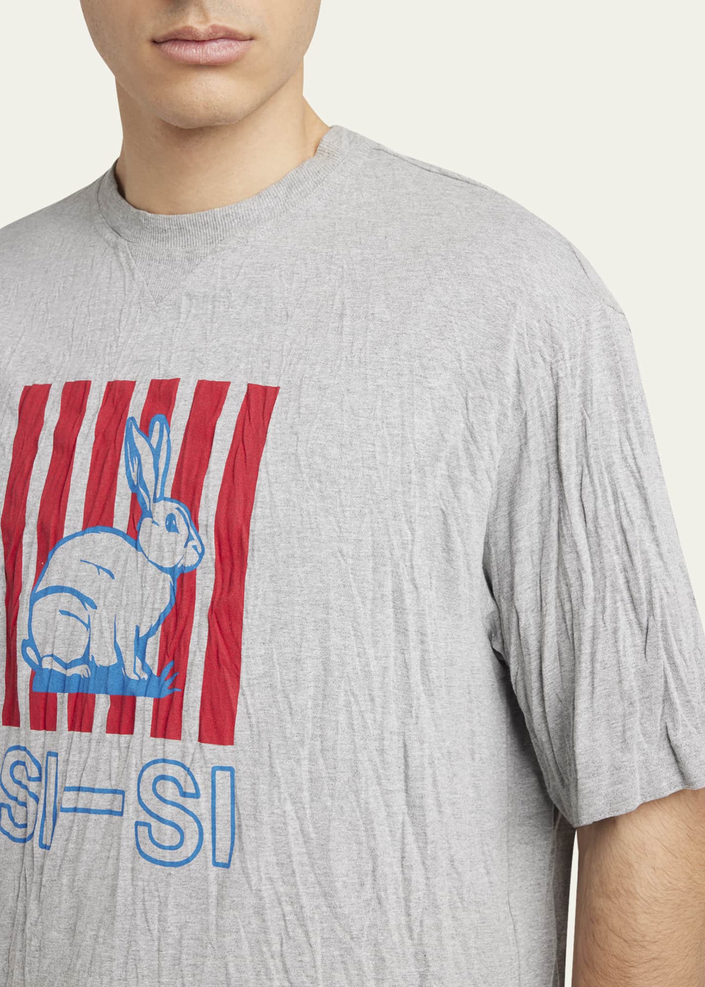 Bottega Veneta Men's Crinkled Jersey Rabbit T-Shirt Image 5 of 5