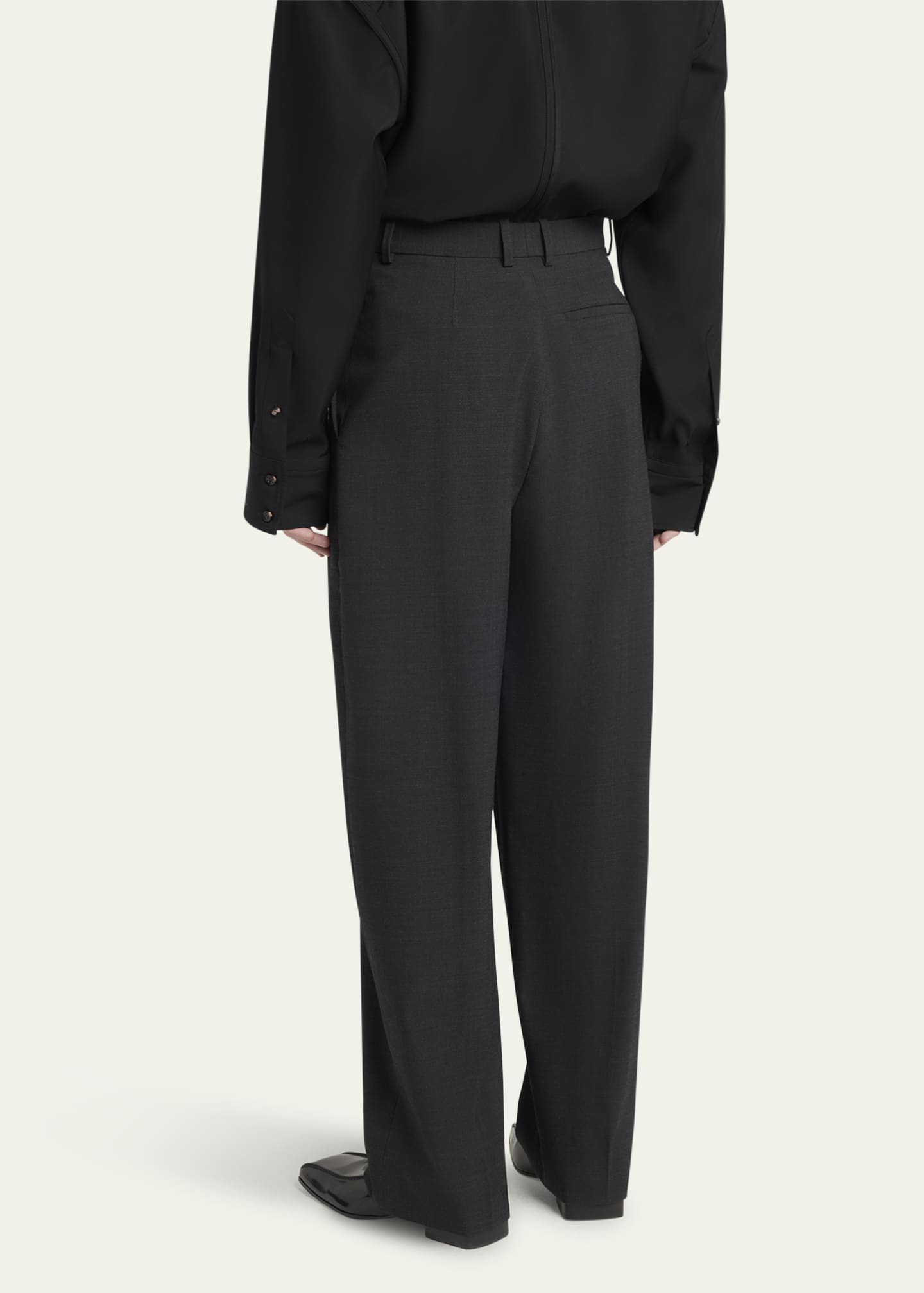 Bottega Veneta Men's Wool-Blend Tricotine Trousers Image 3 of 5