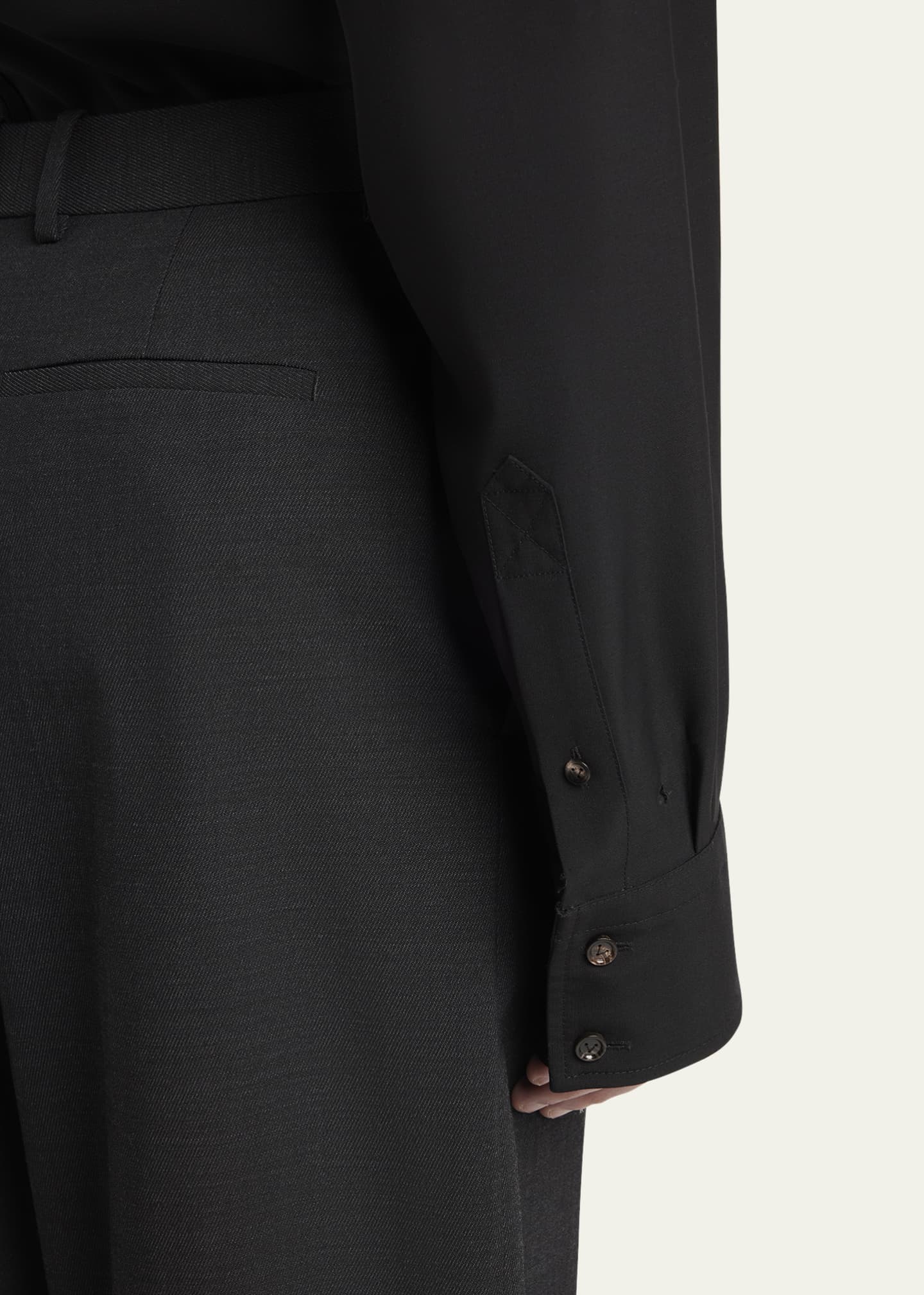 Bottega Veneta Men's Wool-Blend Tricotine Trousers Image 5 of 5