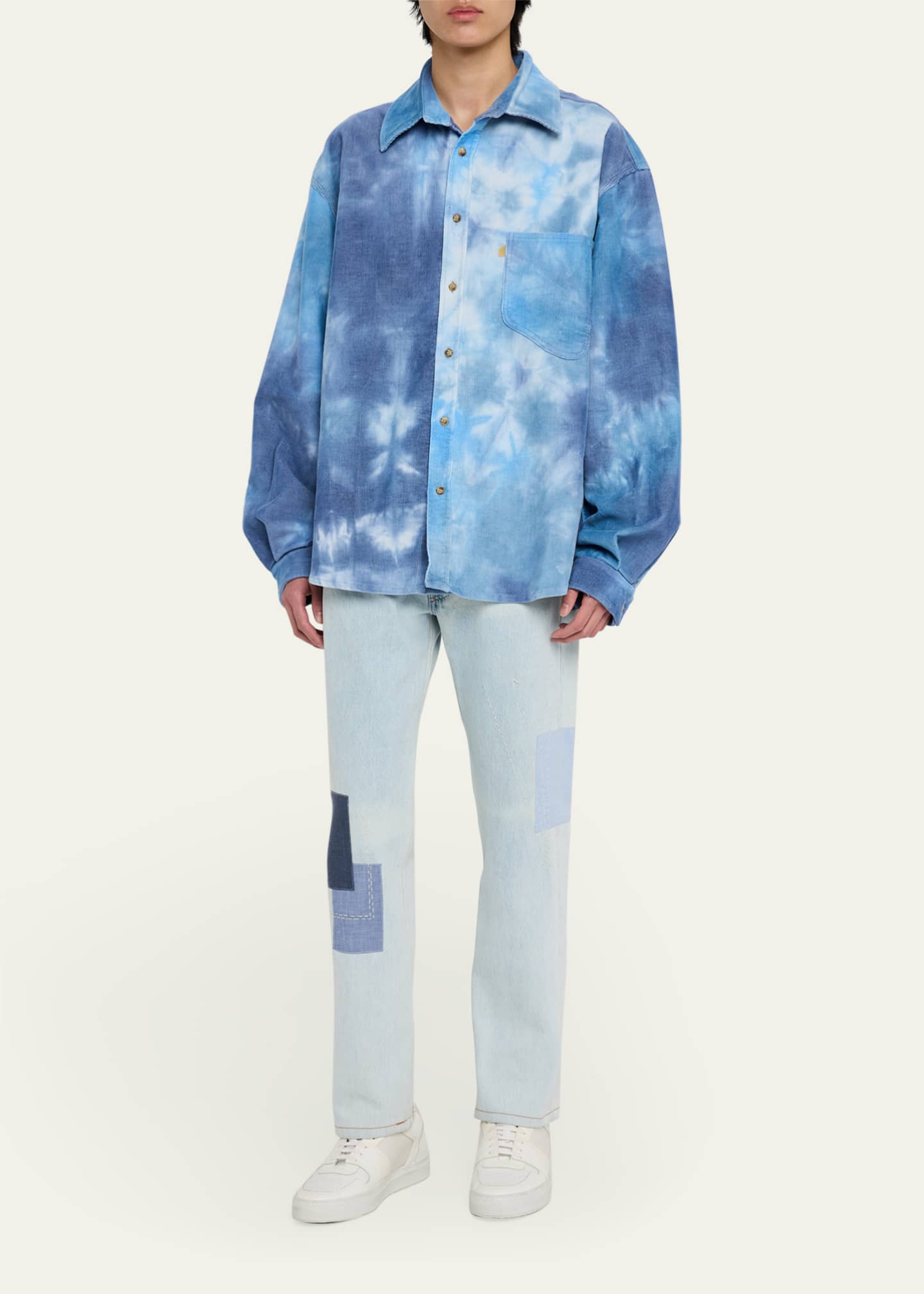 ERL Men's Corduroy Cloud Tie-Dye Overshirt Image 2 of 5