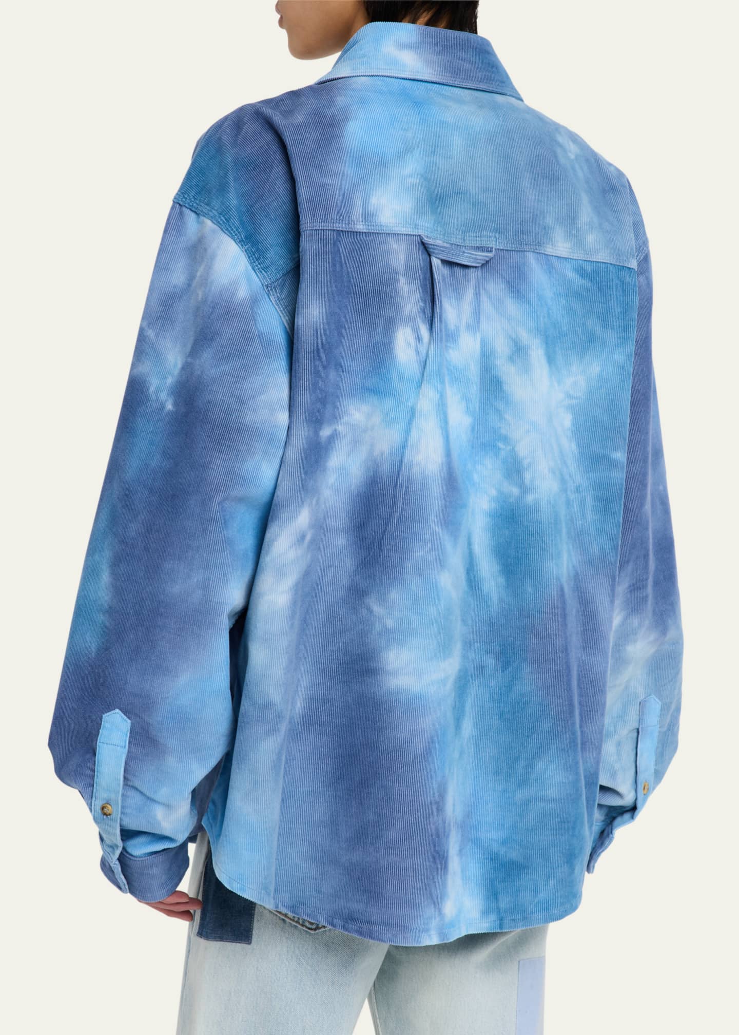 ERL Men's Corduroy Cloud Tie-Dye Overshirt Image 3 of 5