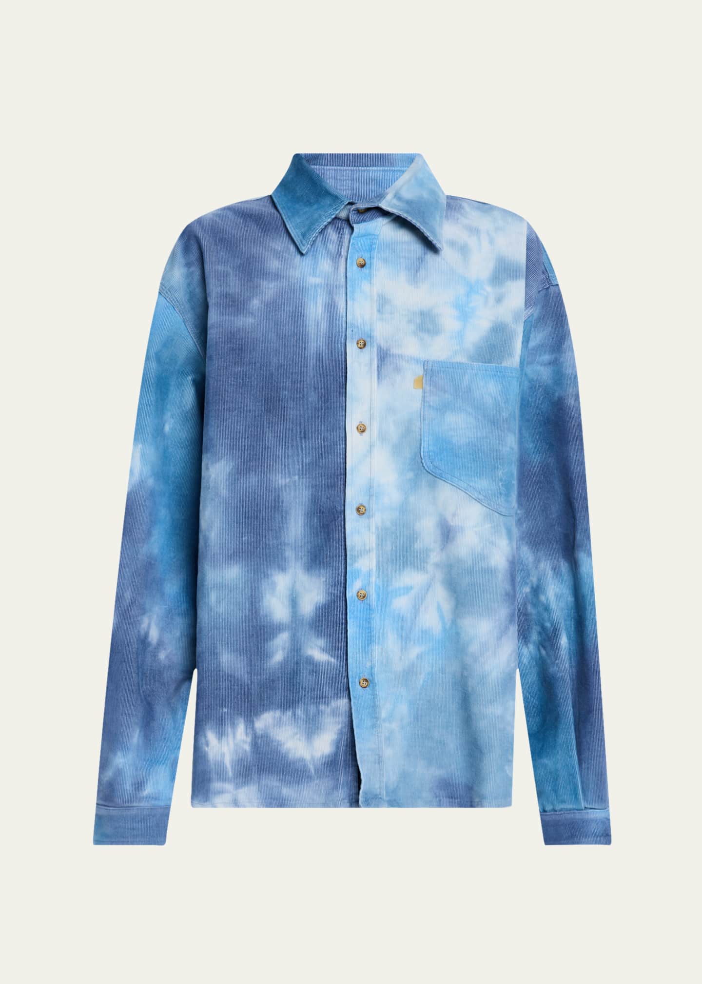 ERL Men's Corduroy Cloud Tie-Dye Overshirt Image 1 of 5