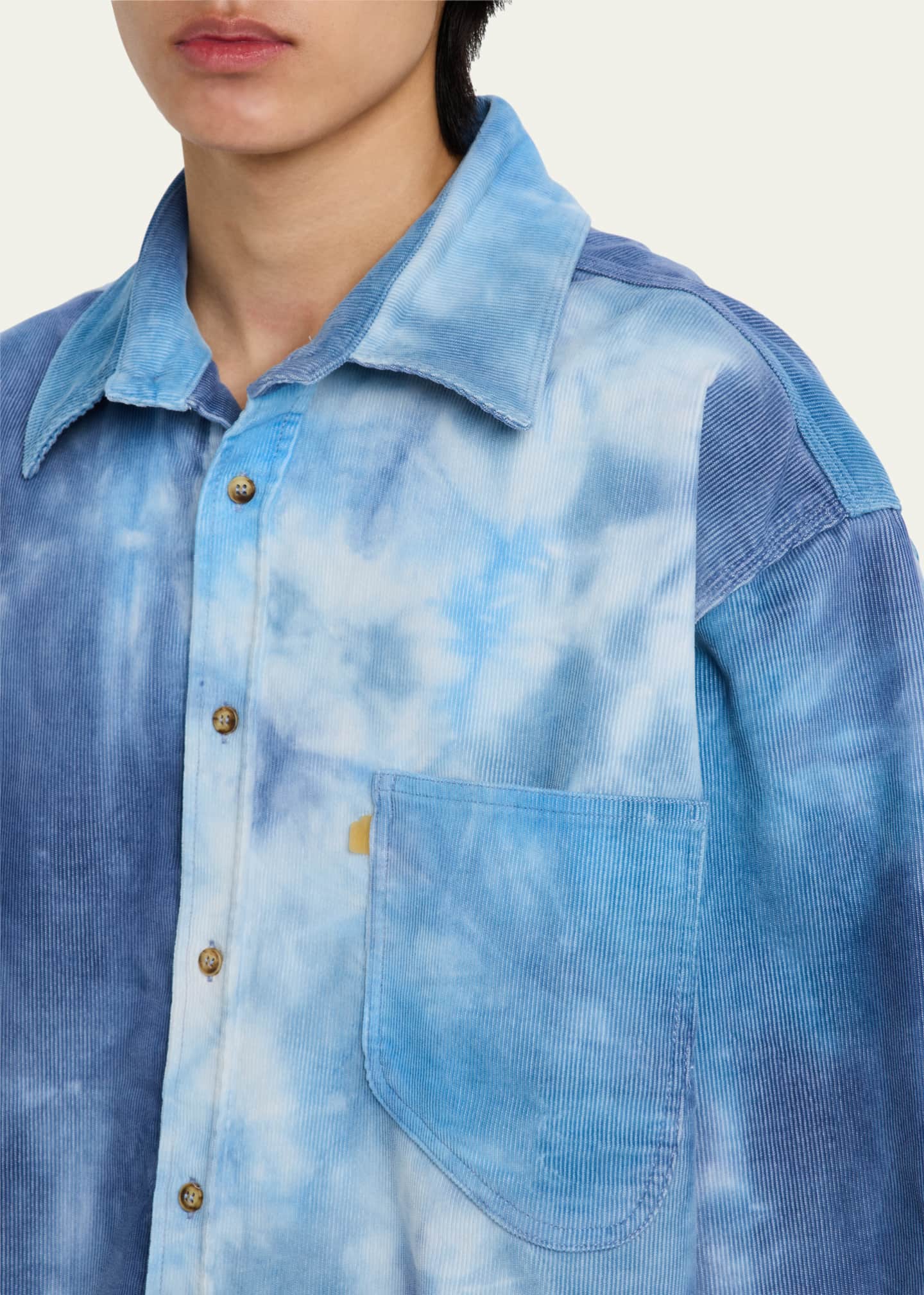 ERL Men's Corduroy Cloud Tie-Dye Overshirt Image 5 of 5