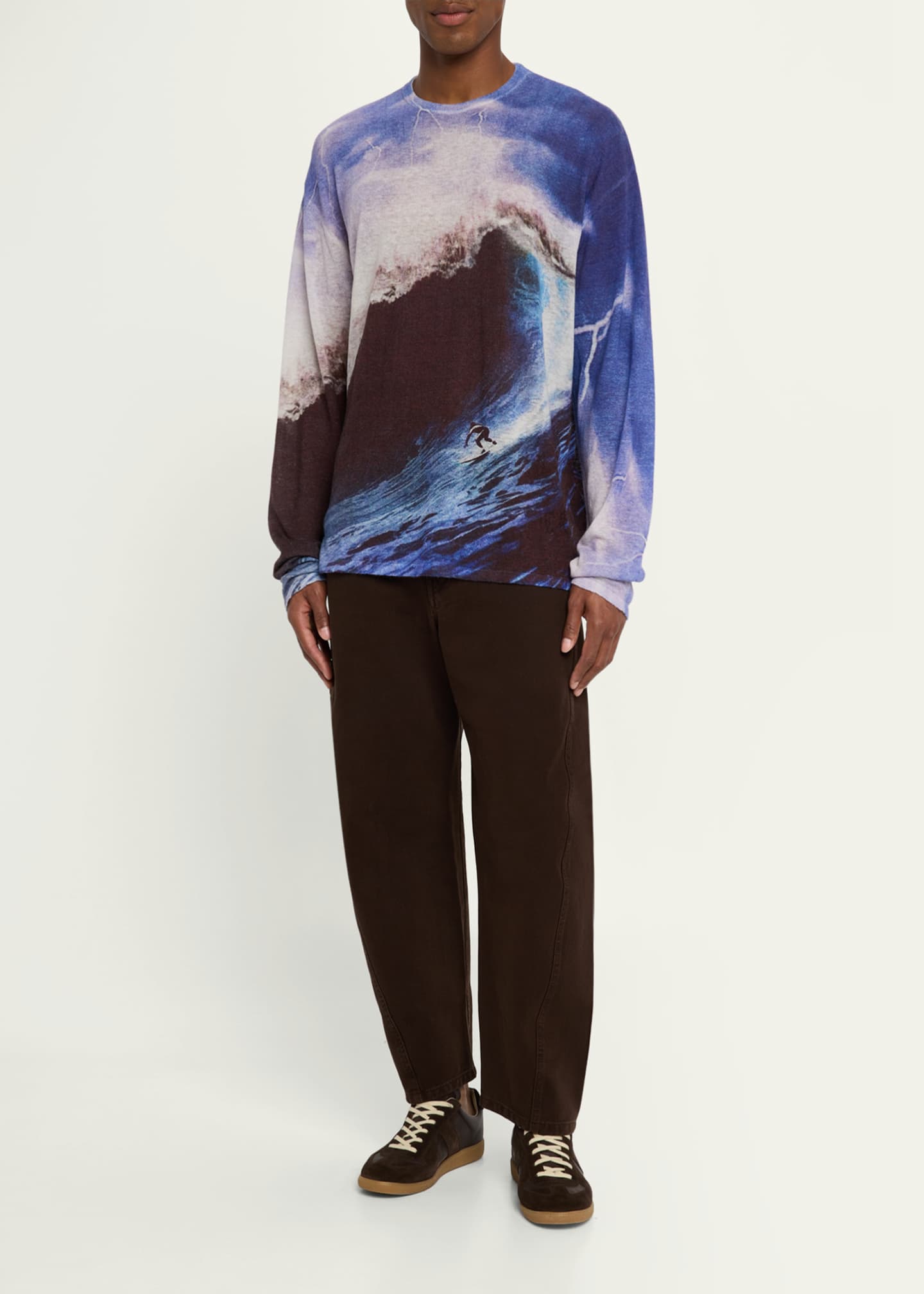 ERL Men's Ocean-Print Sweater Image 2 of 5