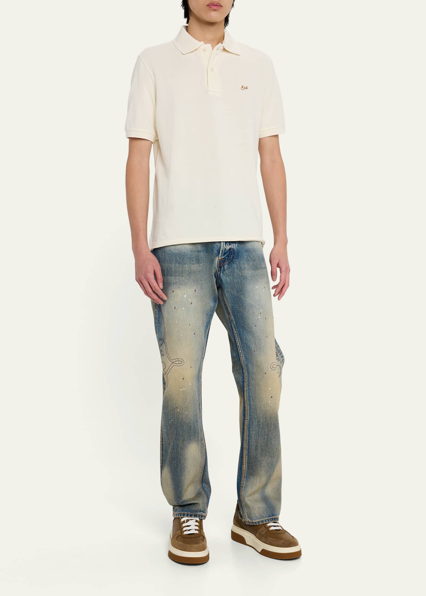 ERL Men's Script Logo Polo Shirt Image 2 of 5